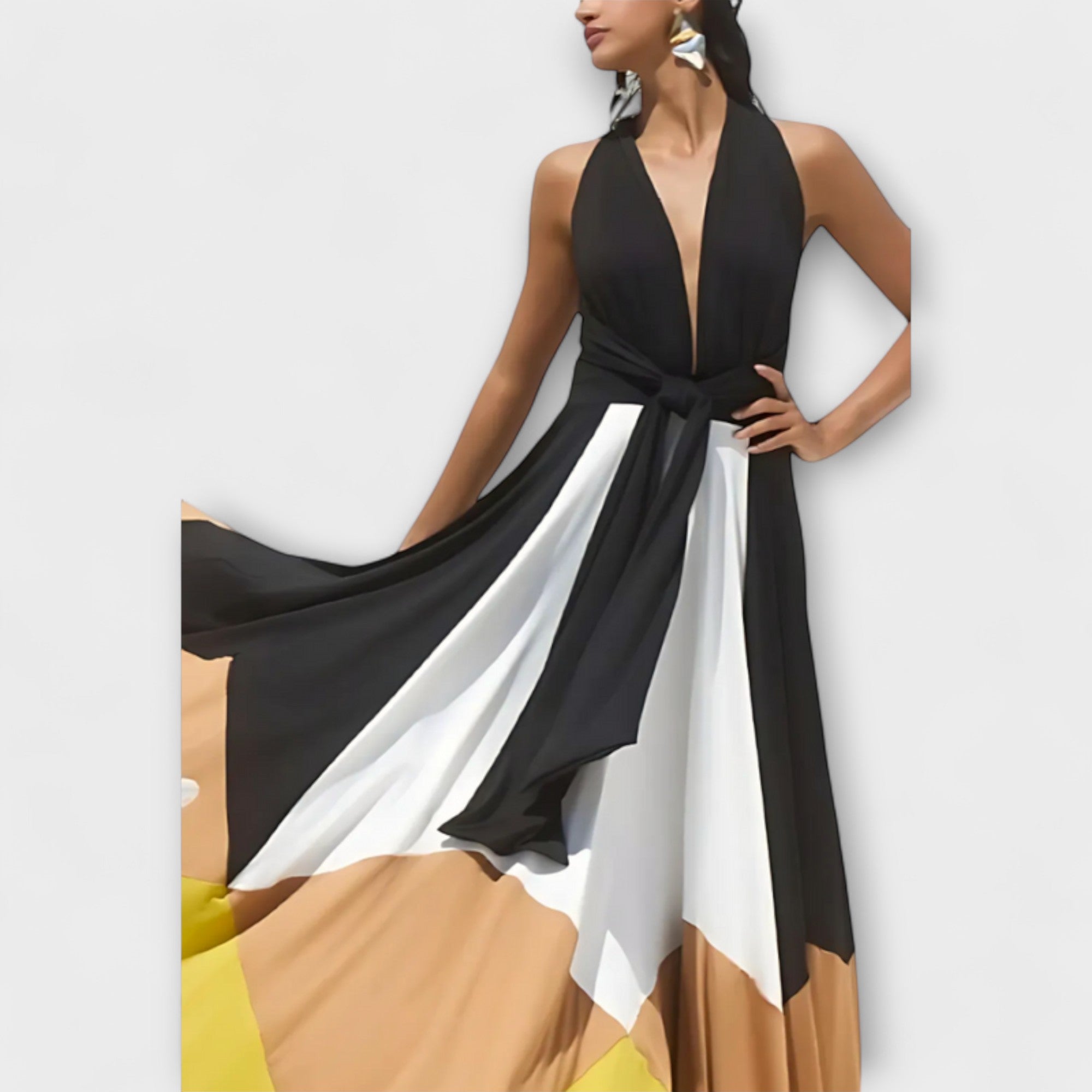 Nava - Langärmliges Kleid mit Offenem Rücken