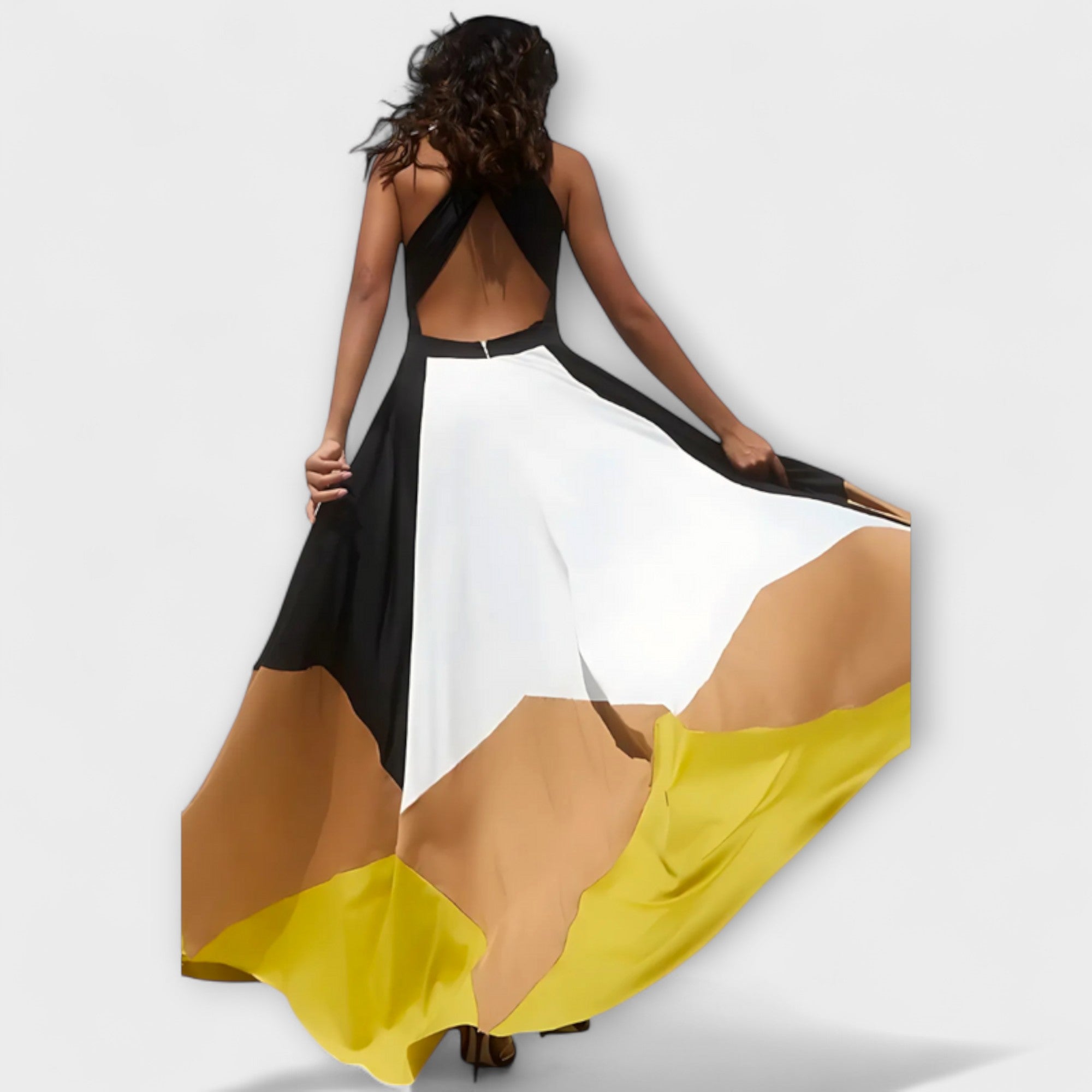 Nava - Langärmliges Kleid mit Offenem Rücken