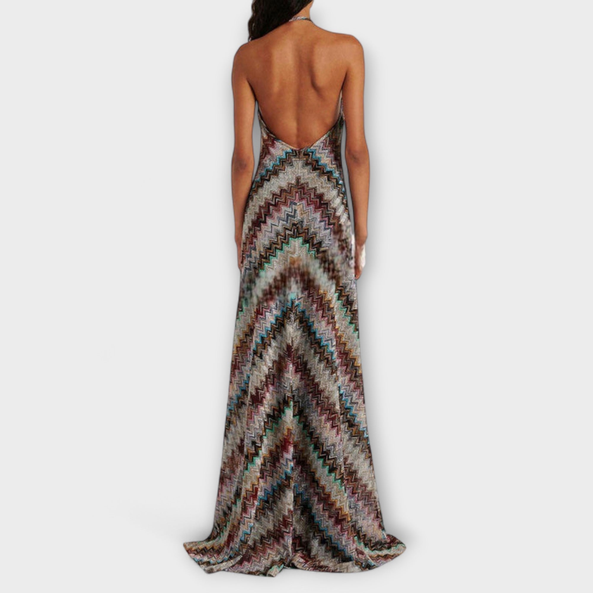 Reese - Jodie Strickkleid mit buntem Fischgrätmuster