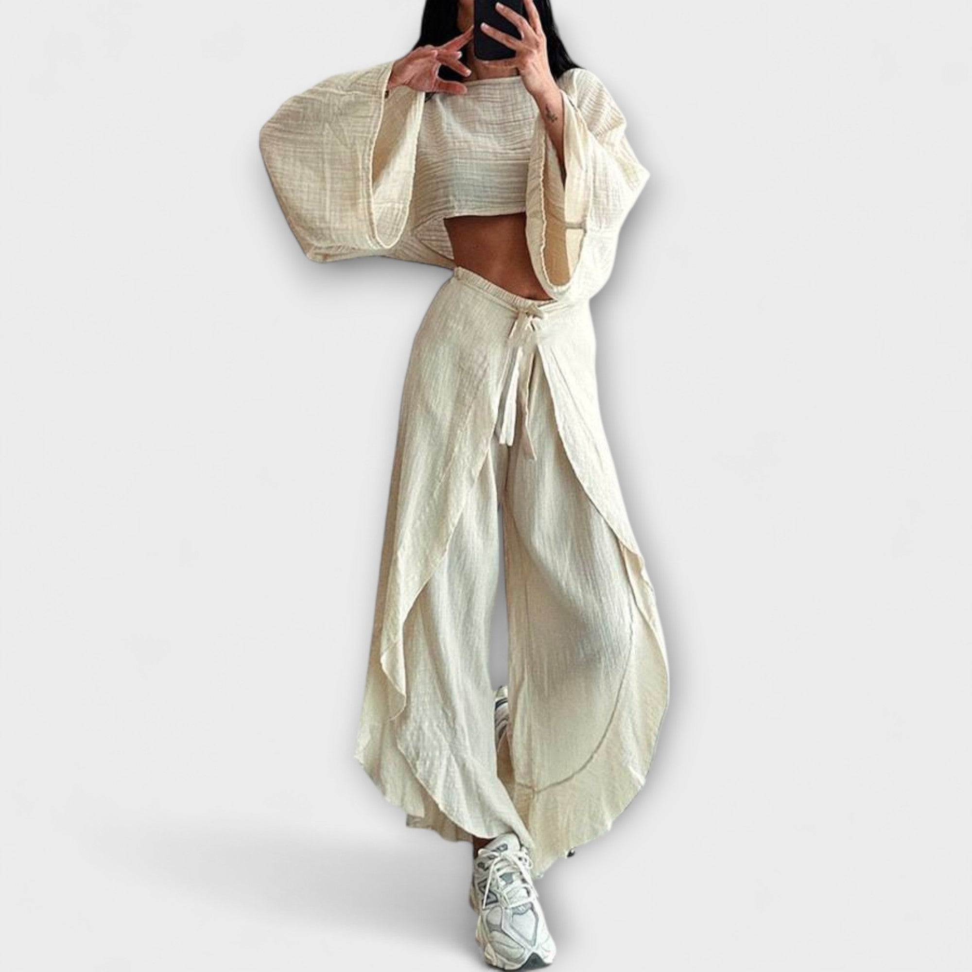 Joanna - Zweiteiliges Set aus Baumwolle und Leinen ohne Schwanz