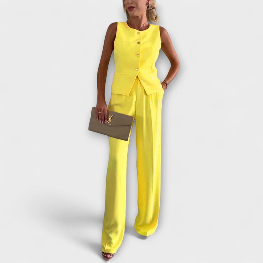 Wilhelmina - Schickes ärmelloses Oberteil und Hosenensemble