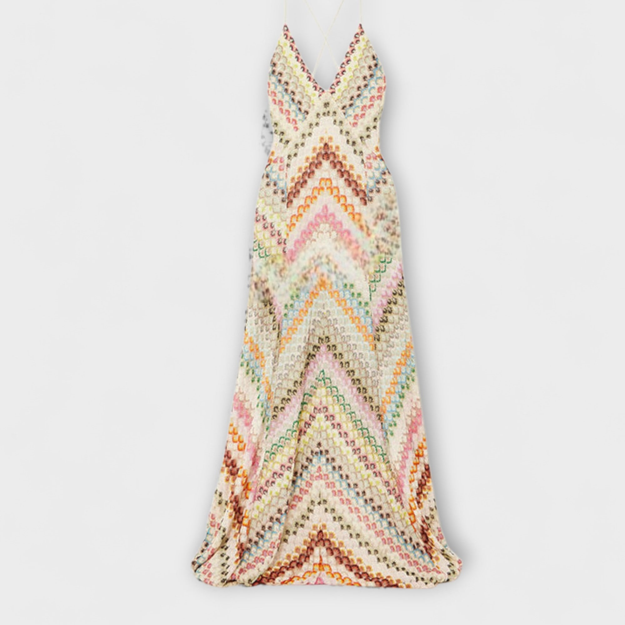 Remi - Missoni Buntes Hahnentritt-Muster Maxikleid