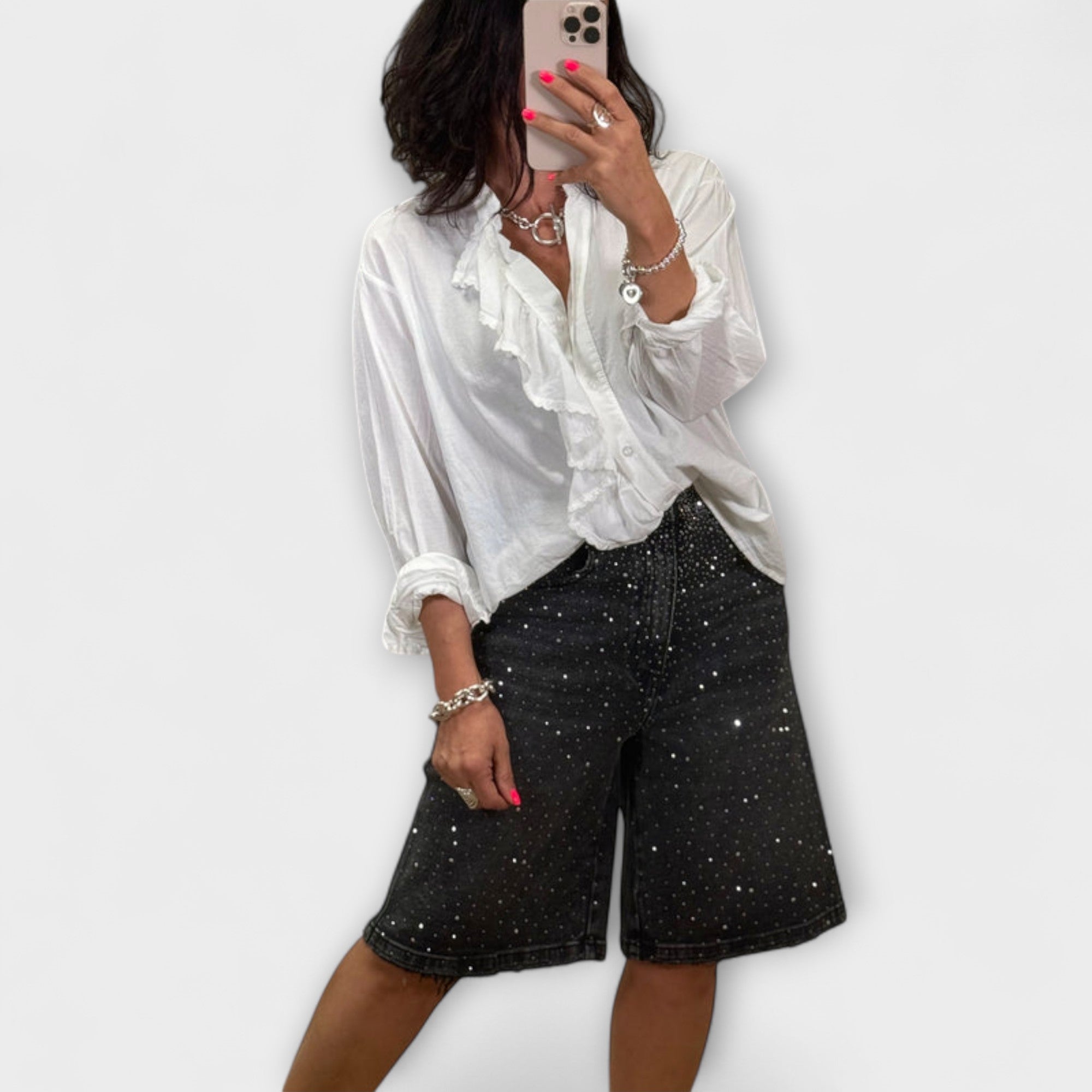 Amaris - Bermuda-Shorts mit Strassverzierungen