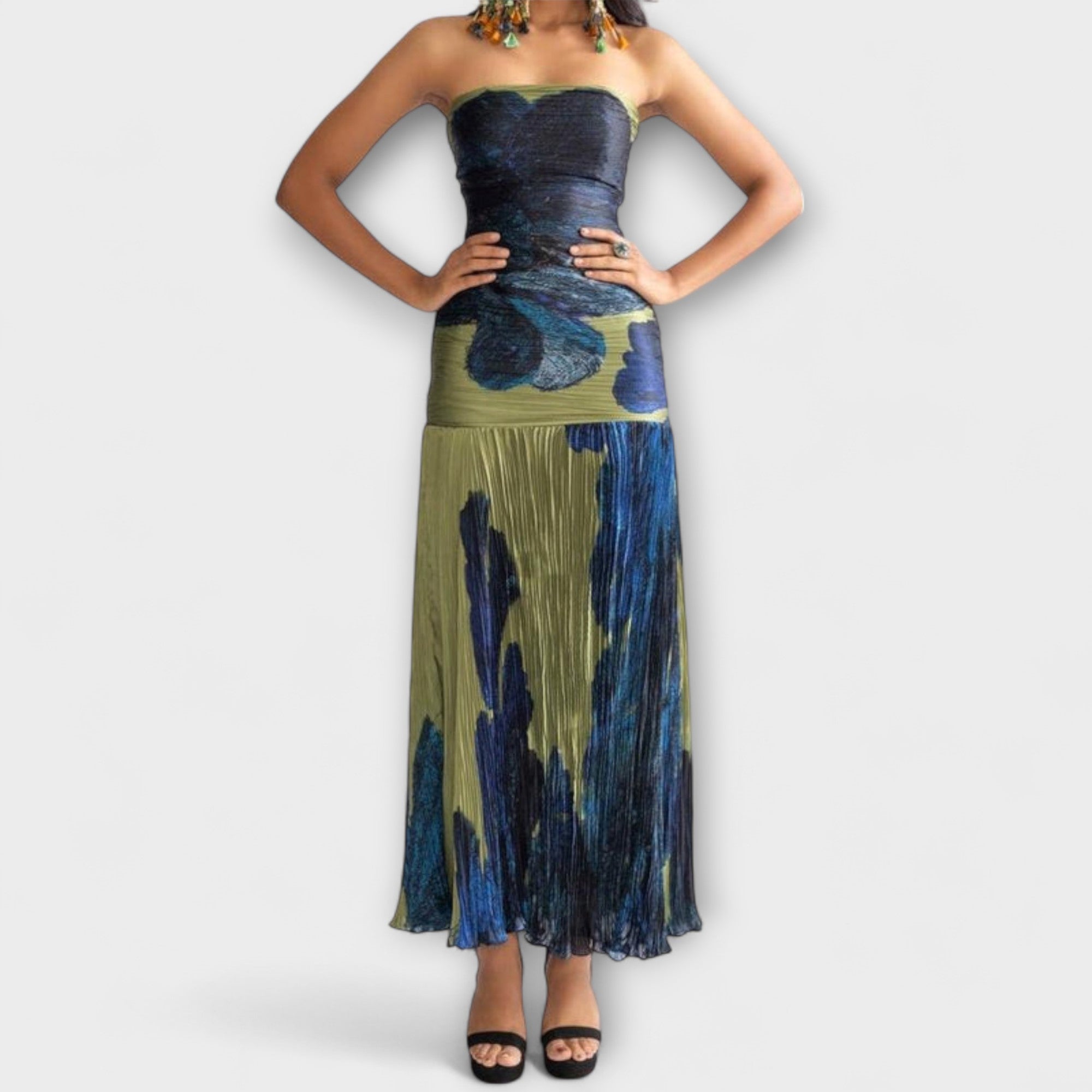 Noelle - Trägerloses Midi-Kleid