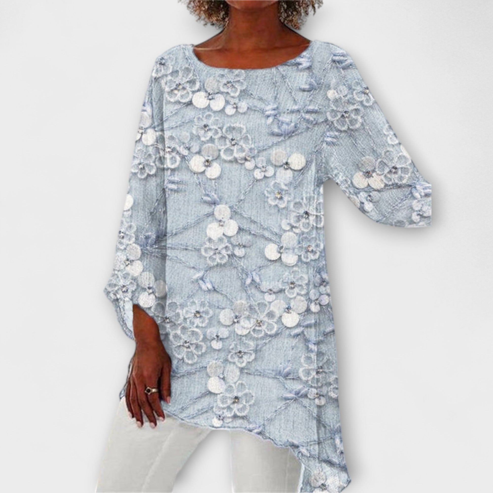 Harper - Bluse mit floralem Kristallmuster