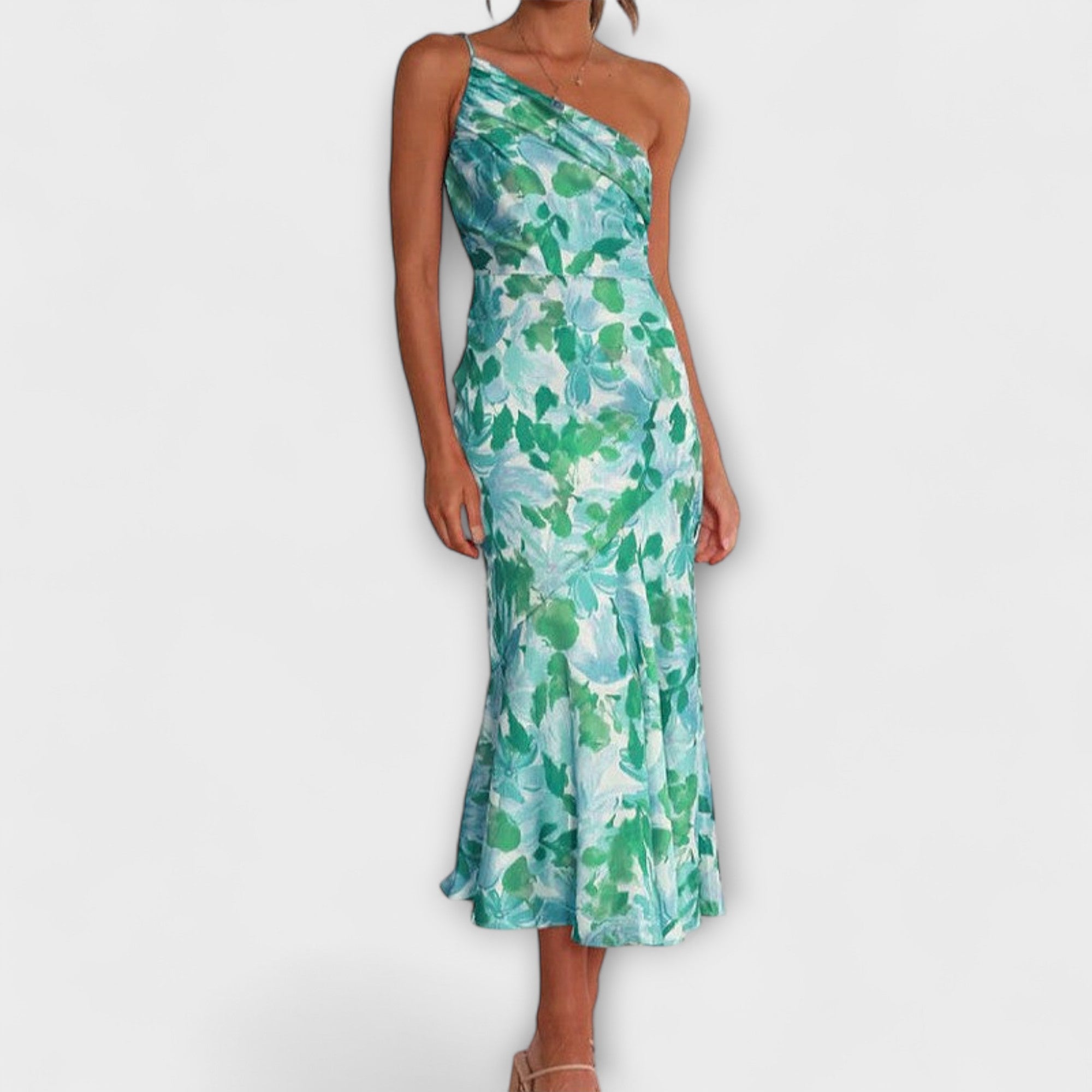 Tabea - Asymmetrisches Blumendesign Kleid