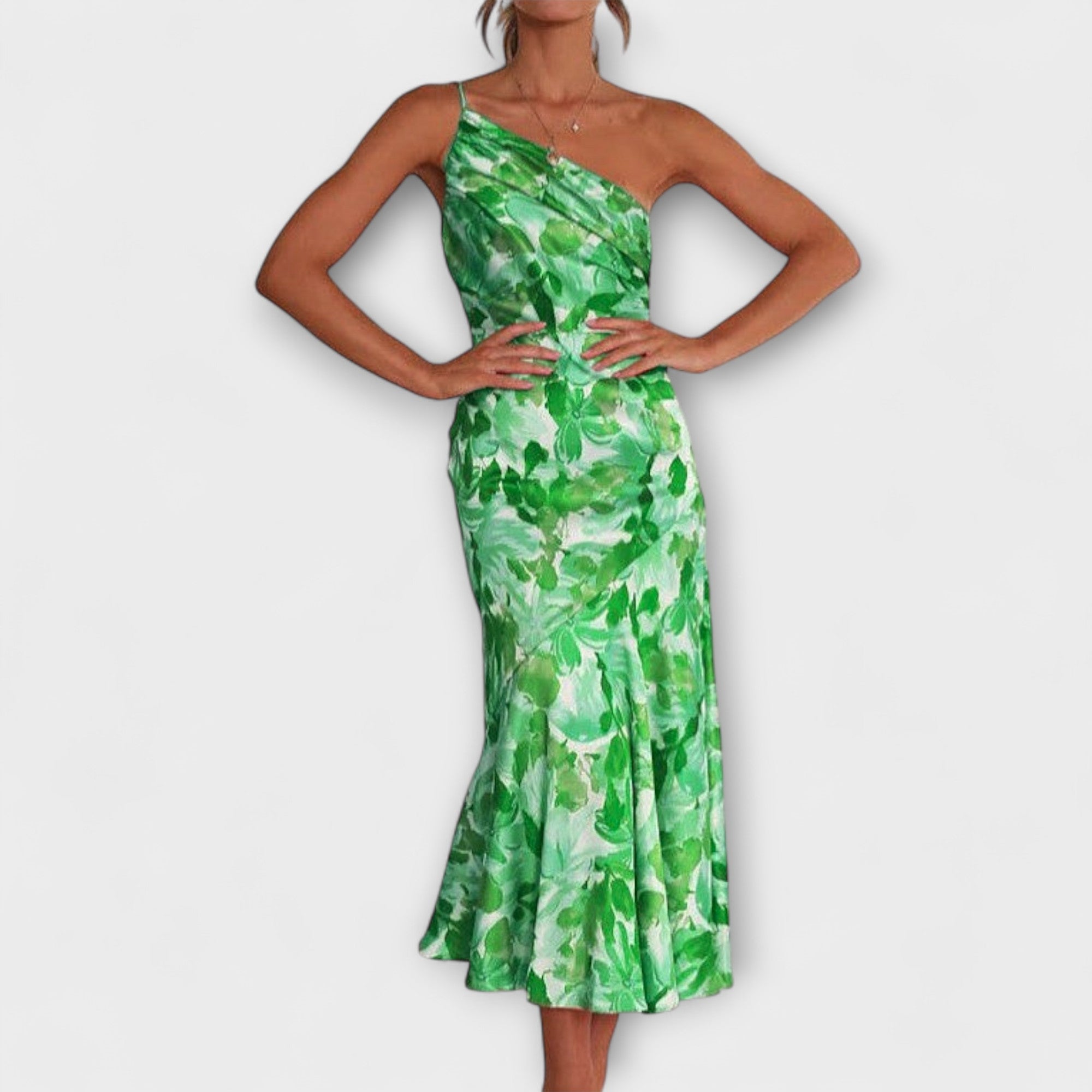 Tabea - Asymmetrisches Blumendesign Kleid