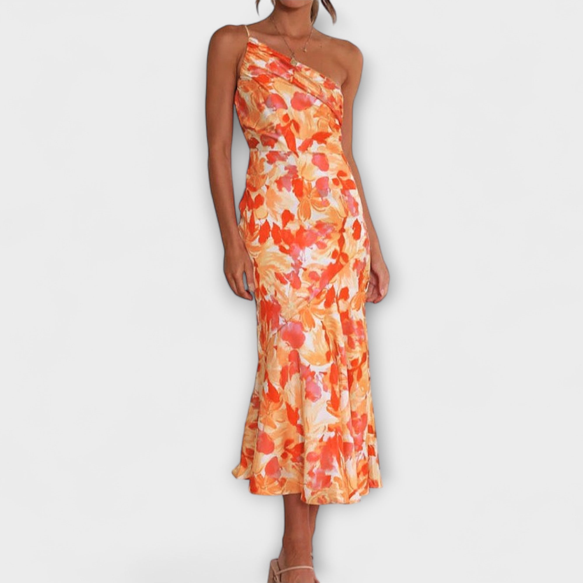 Tabea - Asymmetrisches Blumendesign Kleid