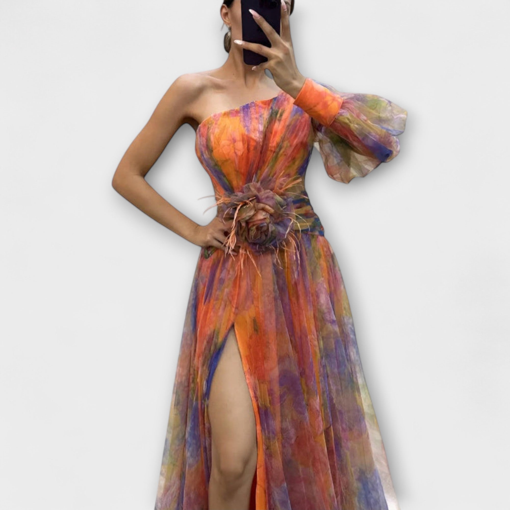 Minna – Asymmetrisches Amelie Maxikleid