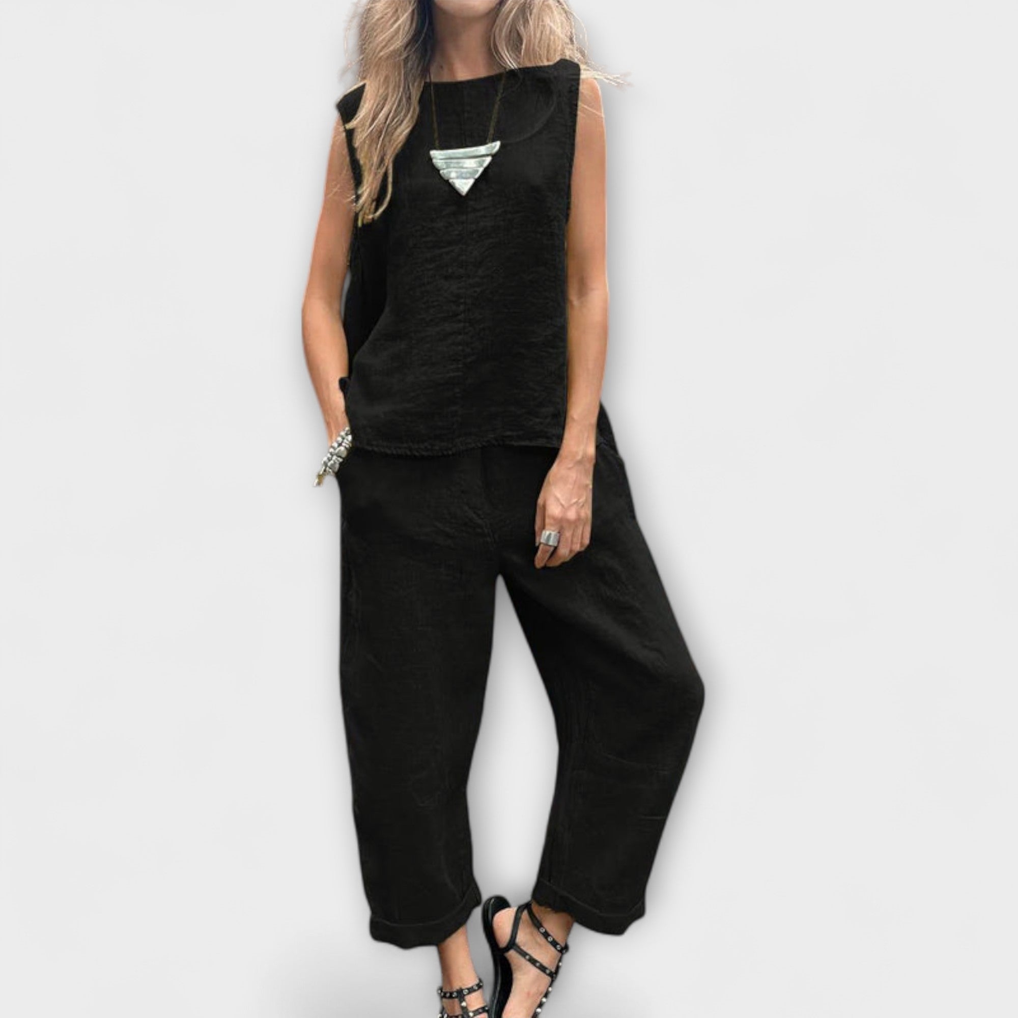 Jennifer - Entspanntes Baumwoll-Leinen-Outfit