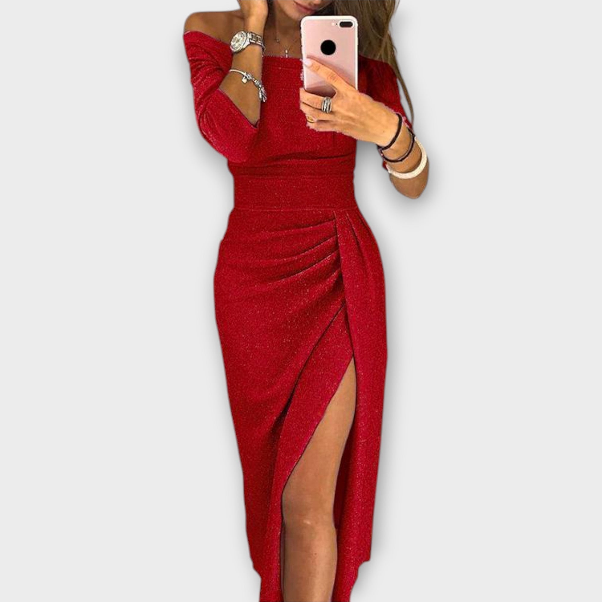 Lena - Elegantes Off-Shoulder-Kleid