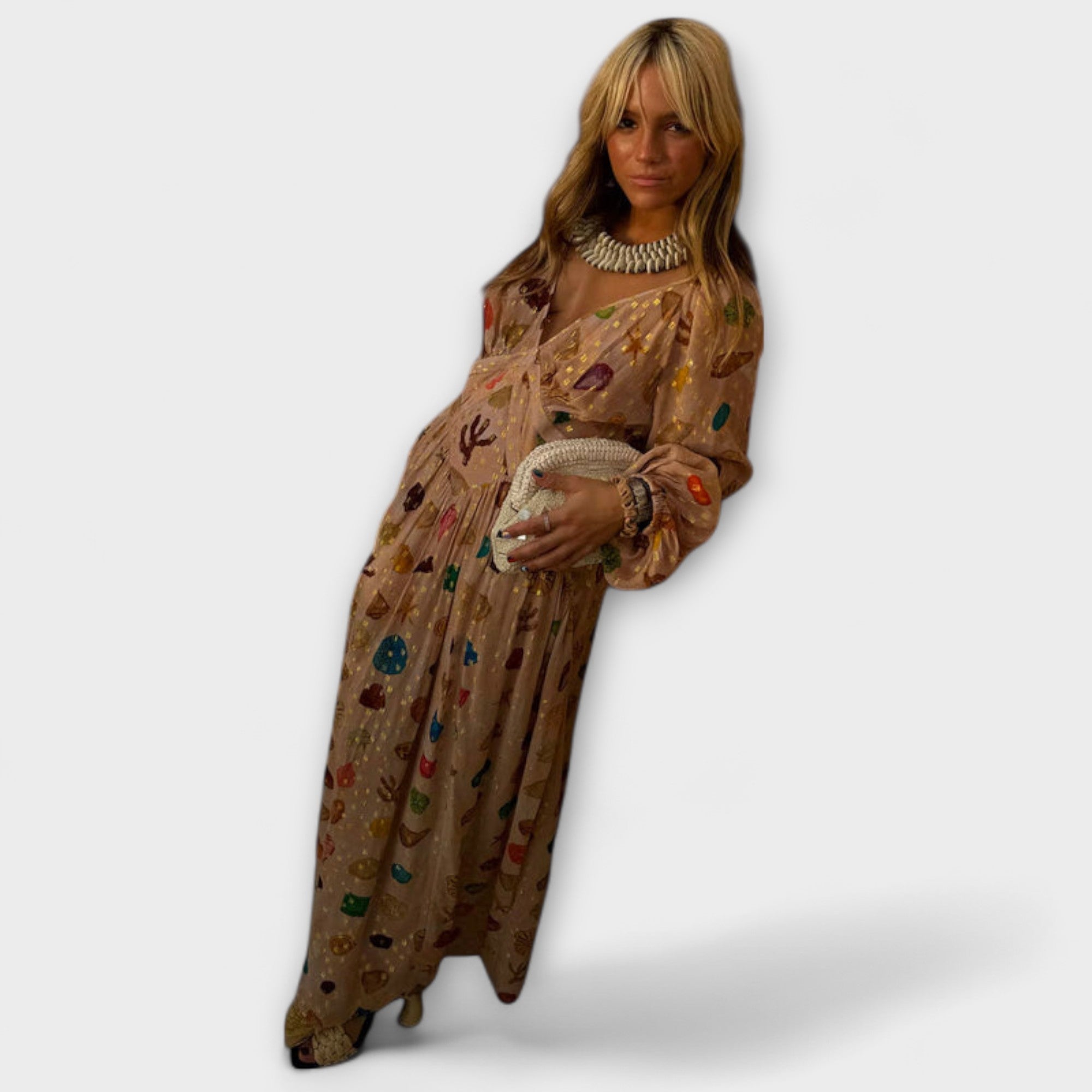 Lauren - Petite Muscheldruckkleid