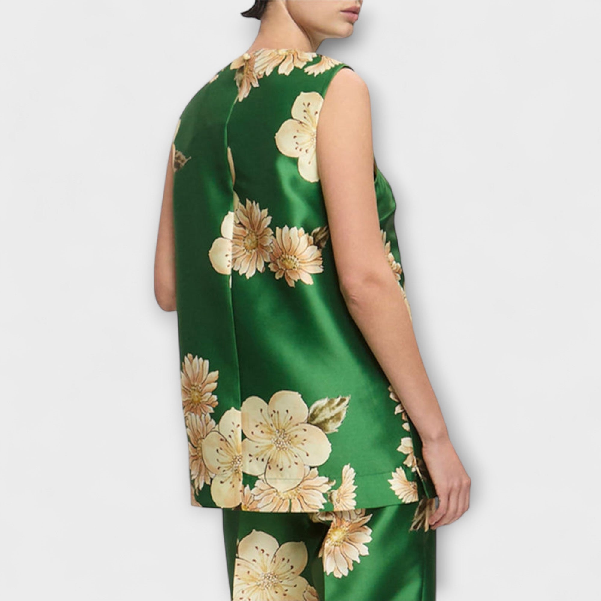 Clea - Sage Ärmelloser Jumpsuit