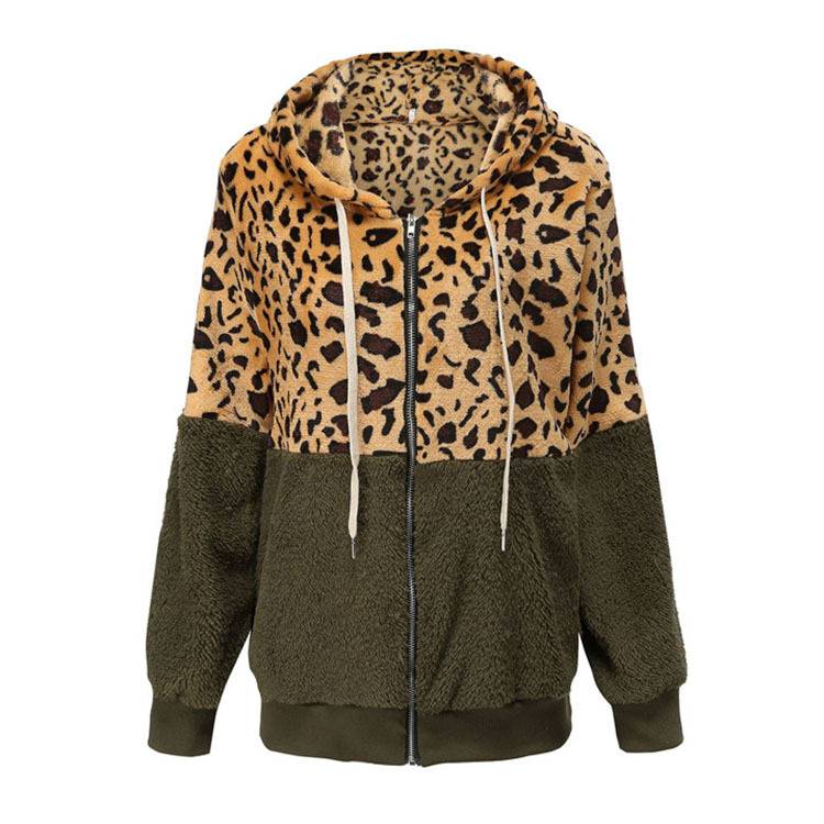 Lea - Fleece Hoodie mit Leopardenmuster