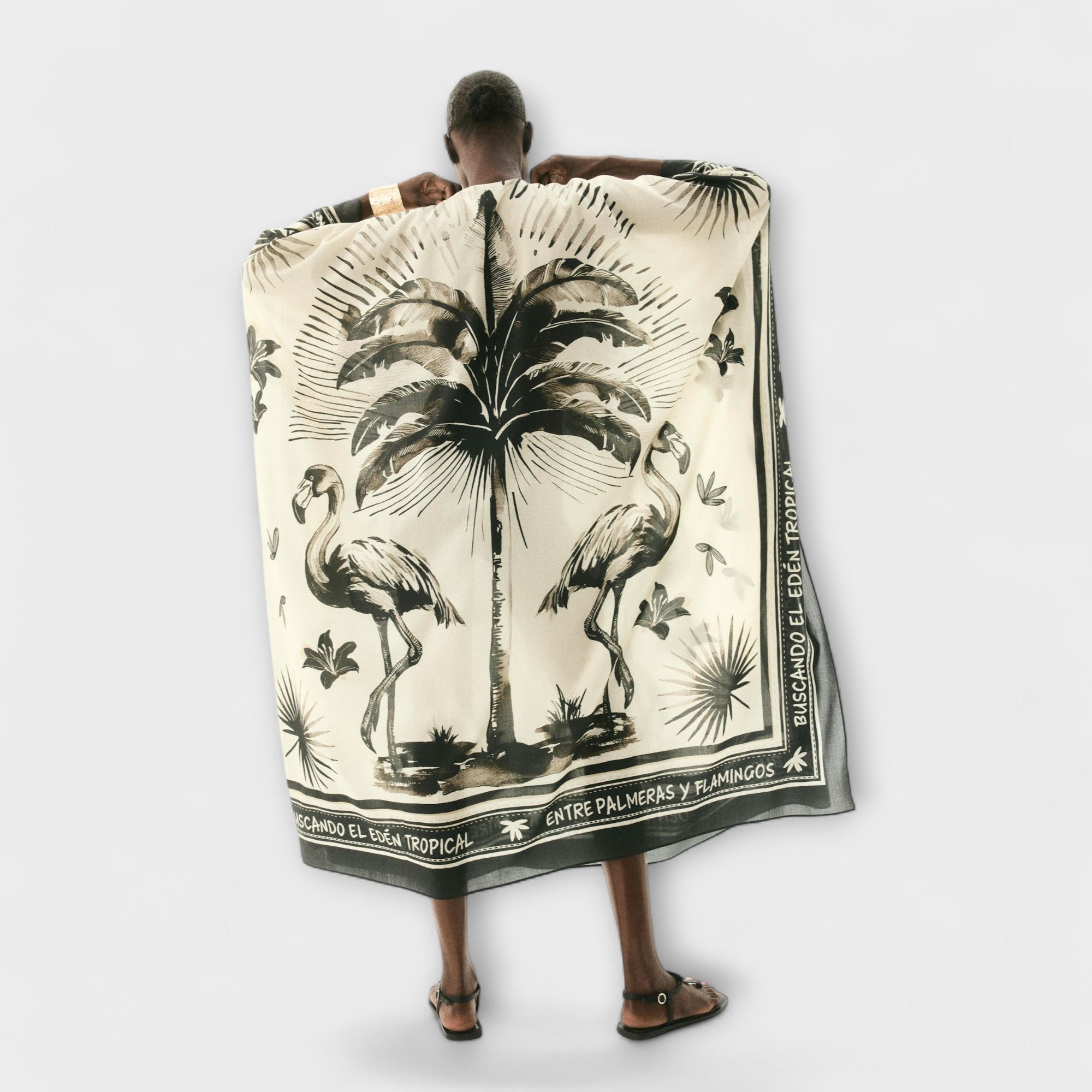 Melissa - Extra-großer Flamingo-Print Kaftan Maxikleid