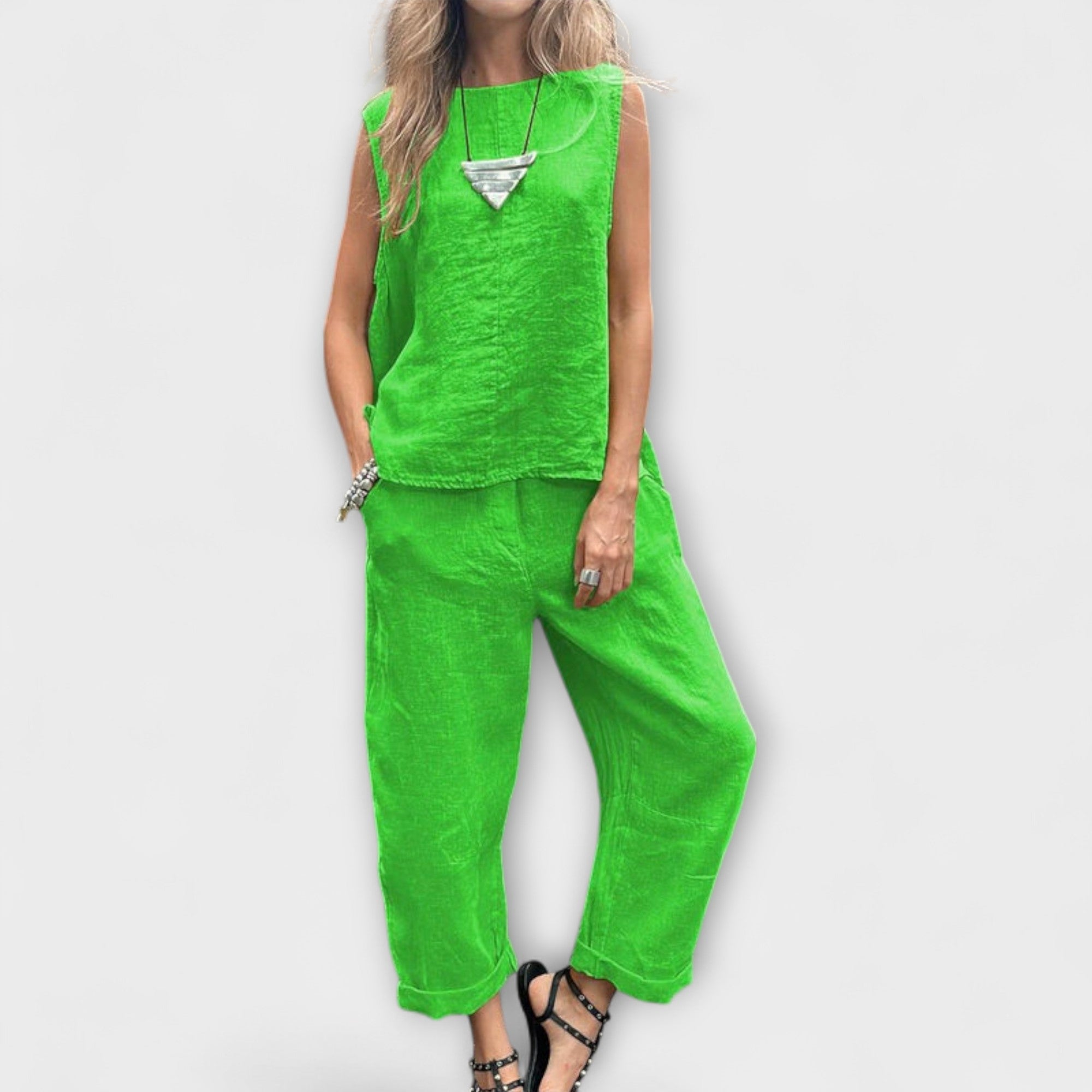 Jennifer - Entspanntes Baumwoll-Leinen-Outfit