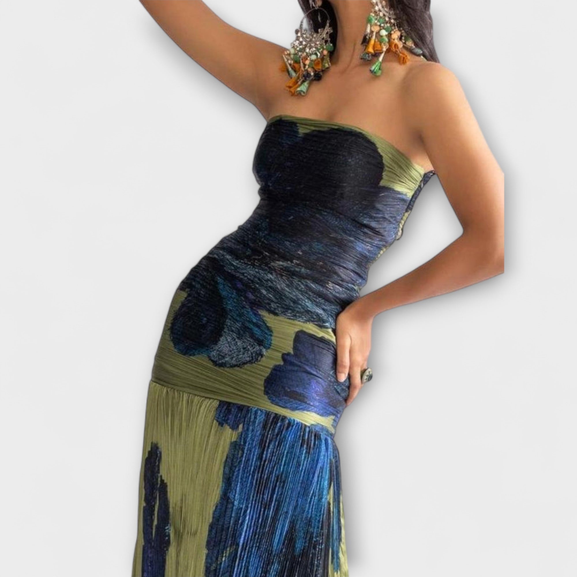 Noelle - Trägerloses Midi-Kleid