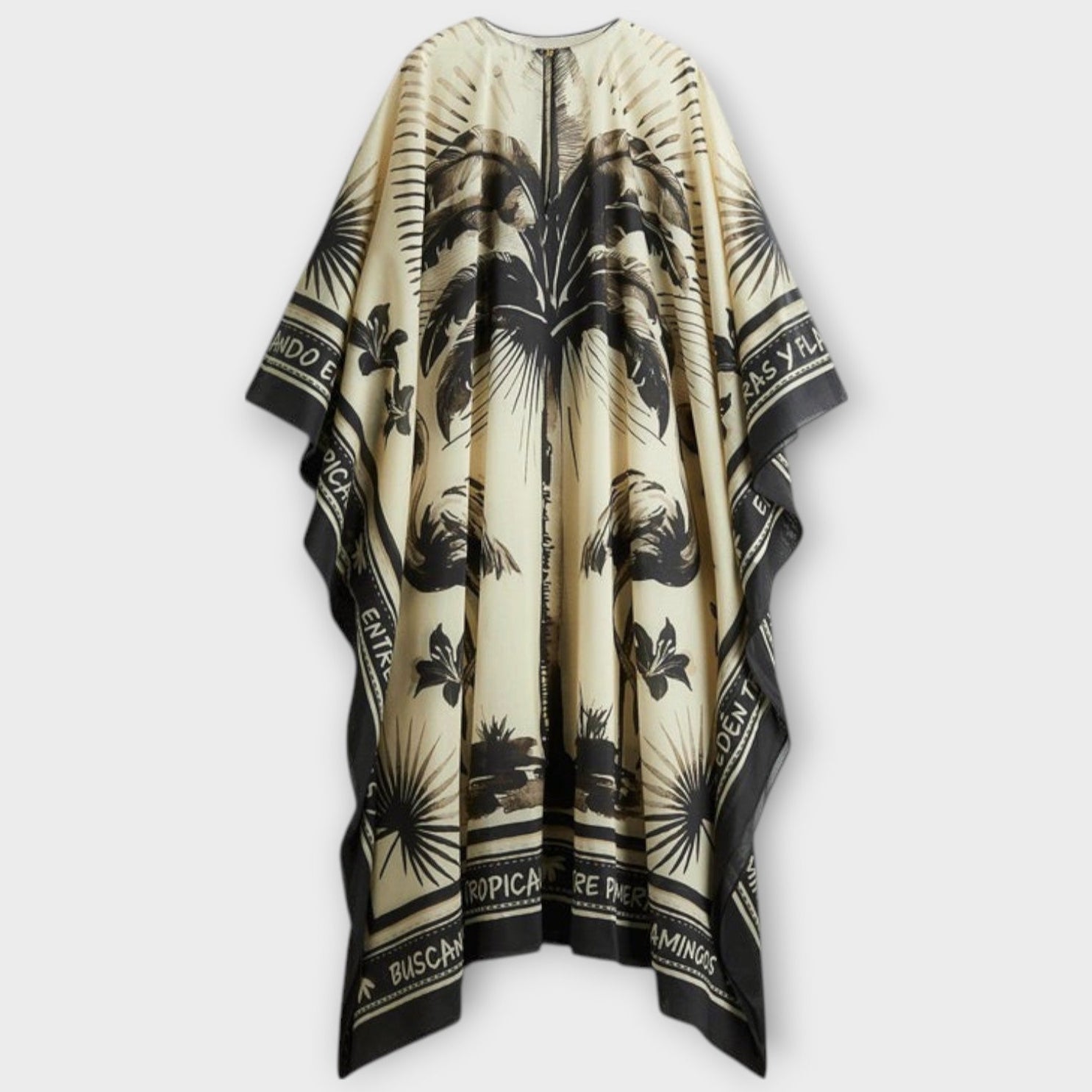 Melissa - Extra-großer Flamingo-Print Kaftan Maxikleid