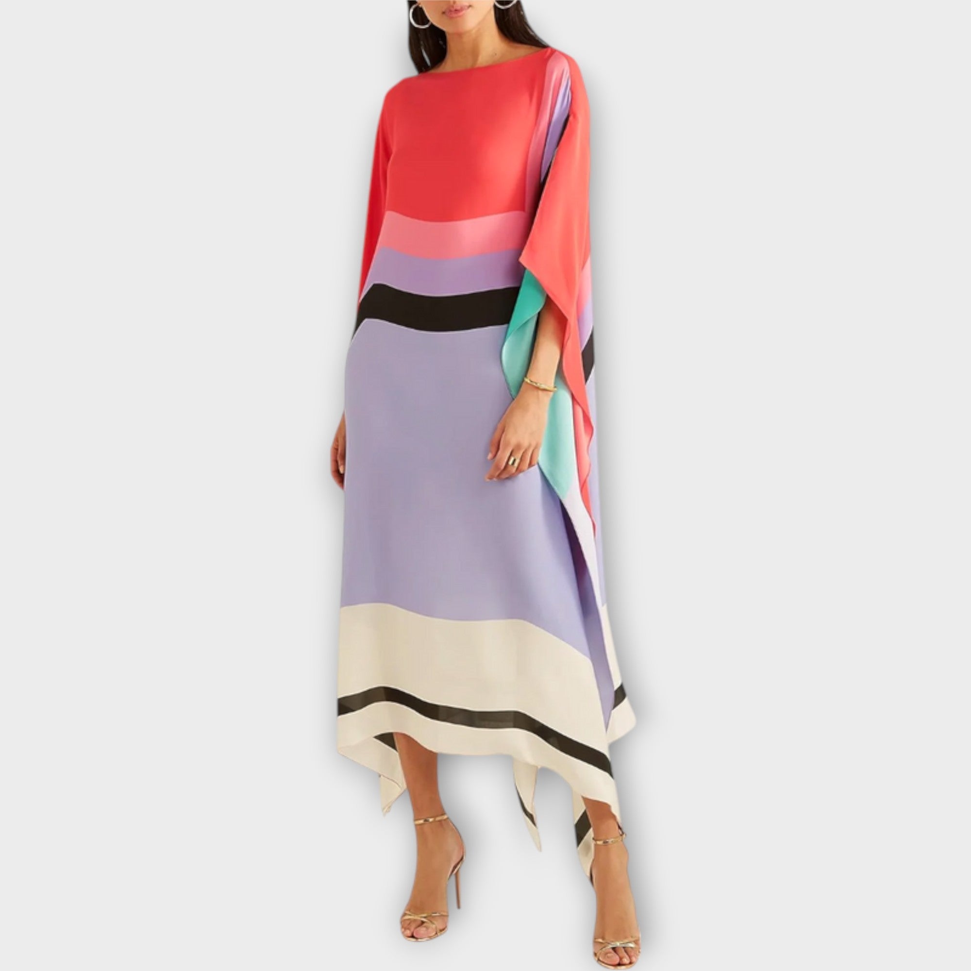 Elenora - Lockerer Schnitt Geometrischer Kaftan