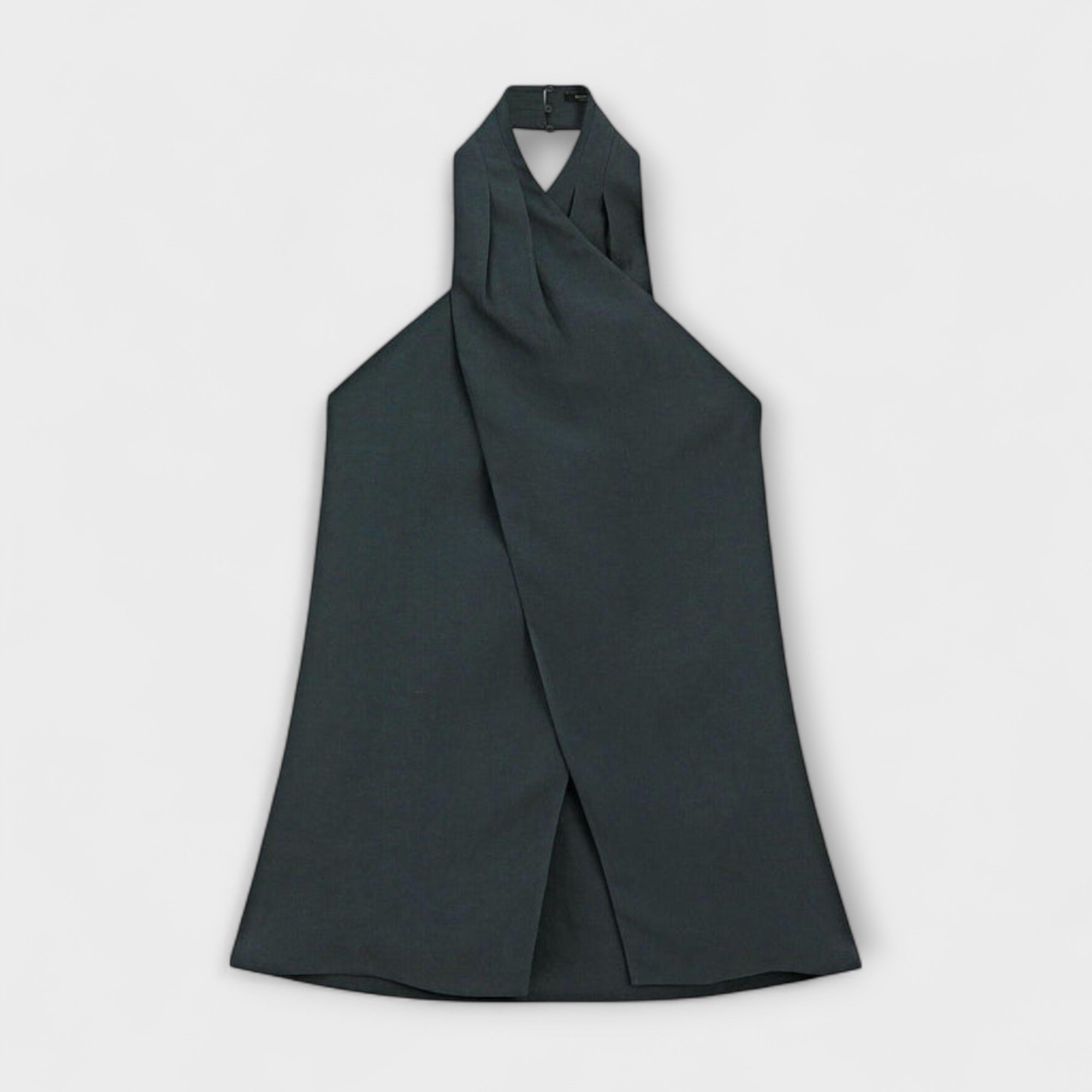 Leah - Blauer Neckholder-Top mit Rückenschlitz