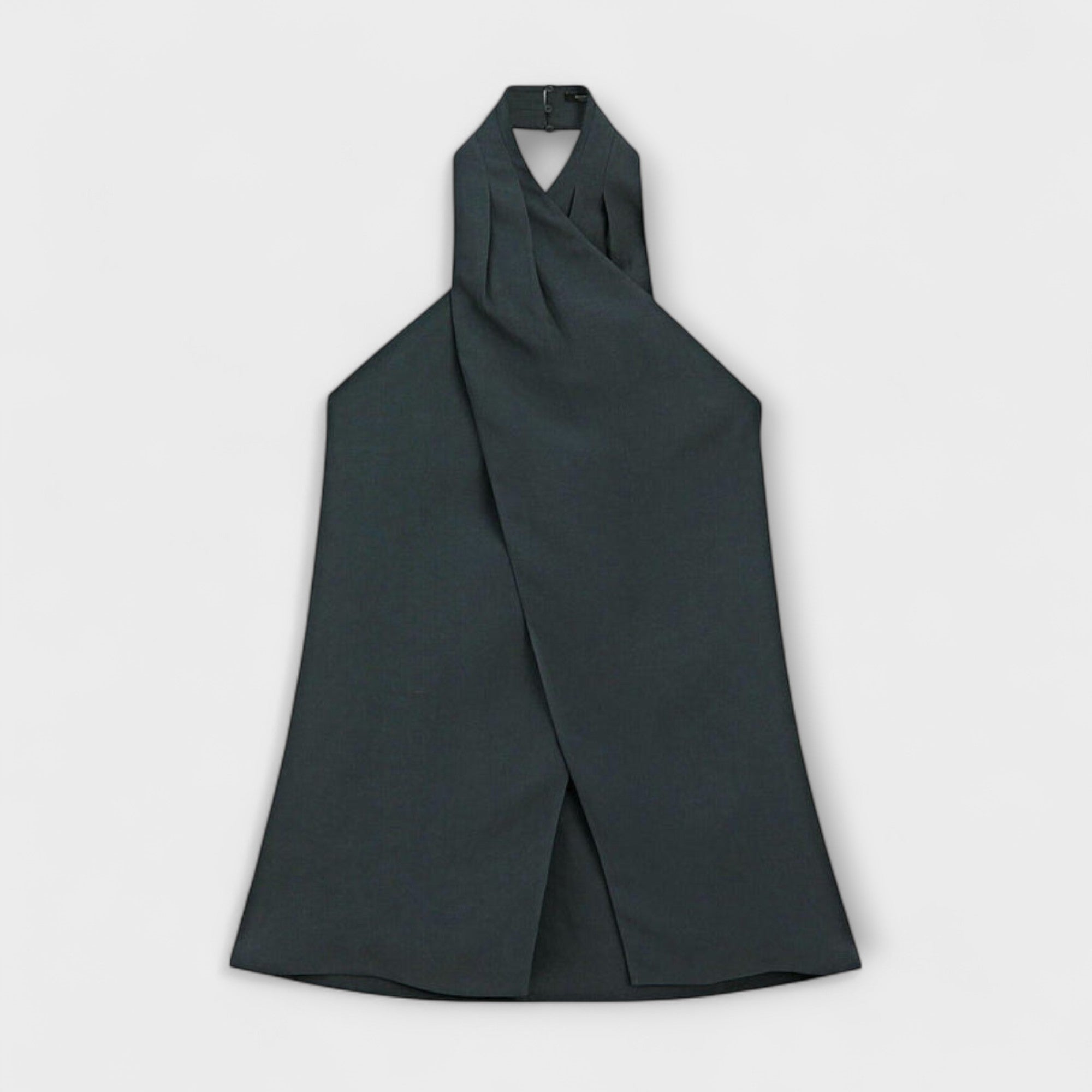 Hannah - Blaues Haltertop mit Rückenausschnitt