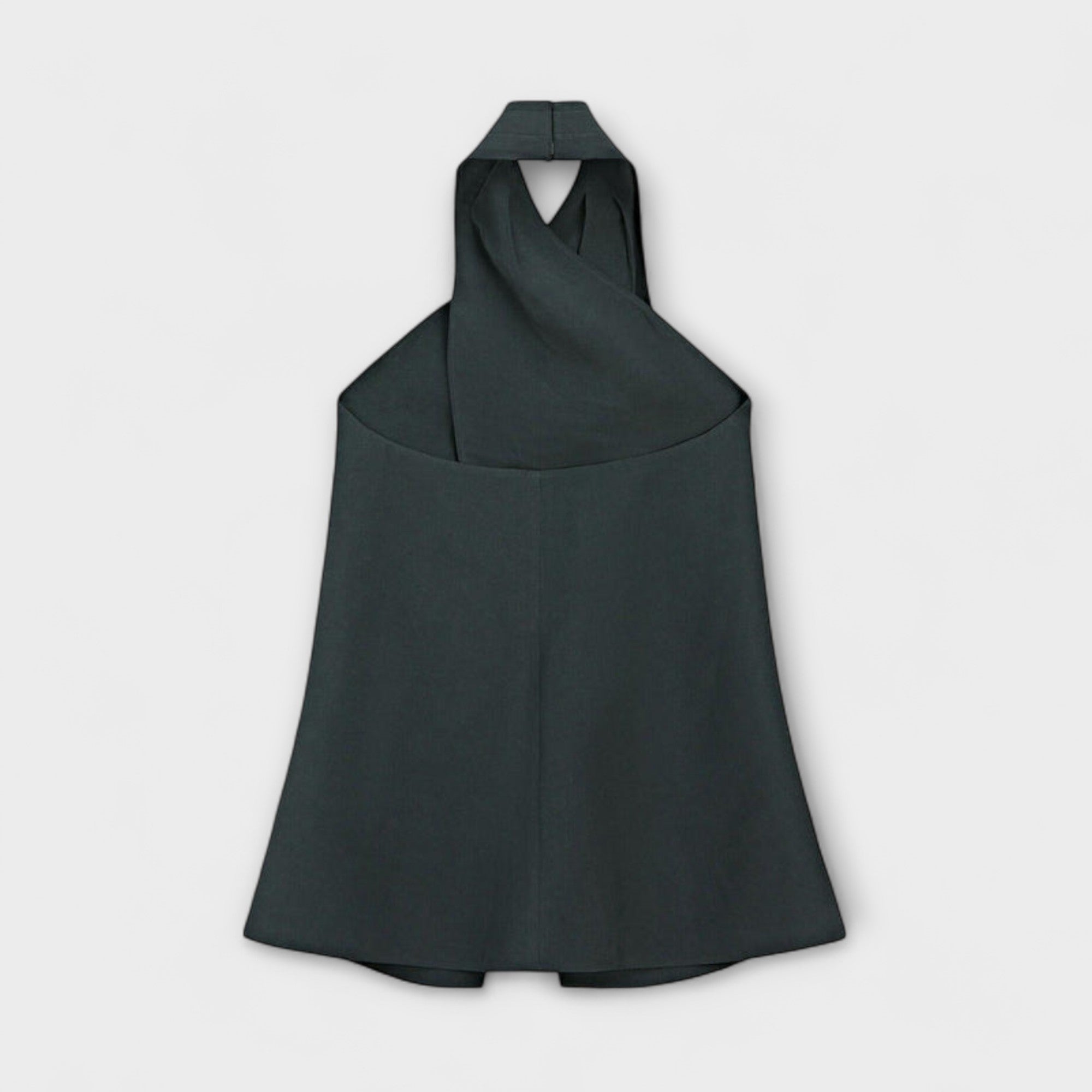 Leah - Blauer Neckholder-Top mit Rückenschlitz