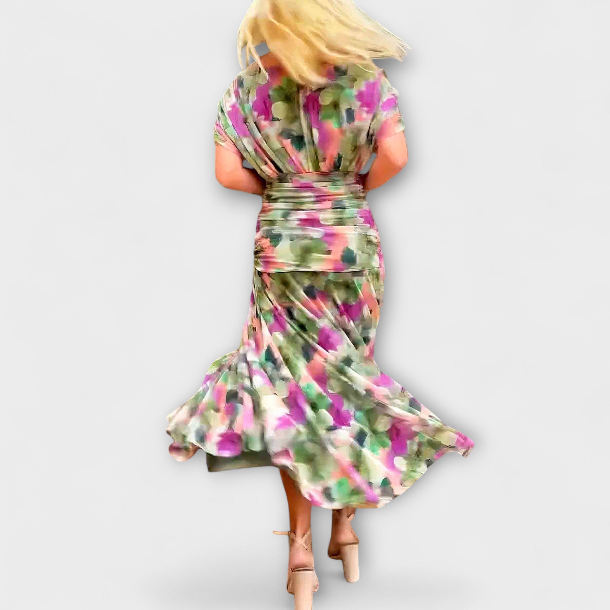 Aurora - Stilvolles V-Ausschnitt Maxikleid