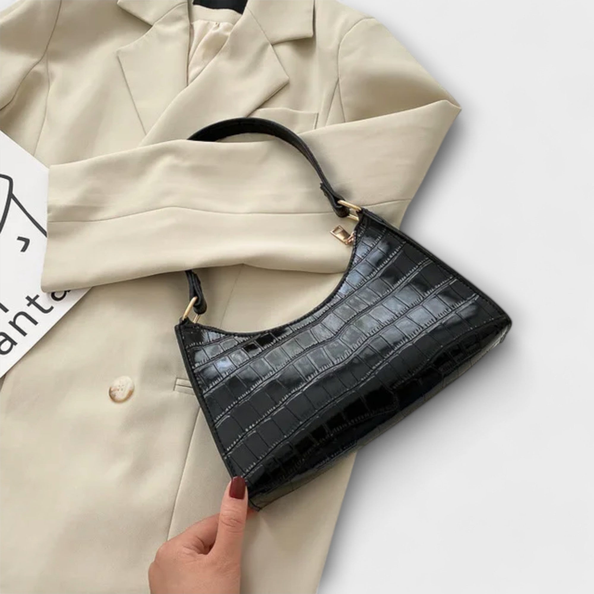 Aurellia. - Glänzende Lederhandtasche