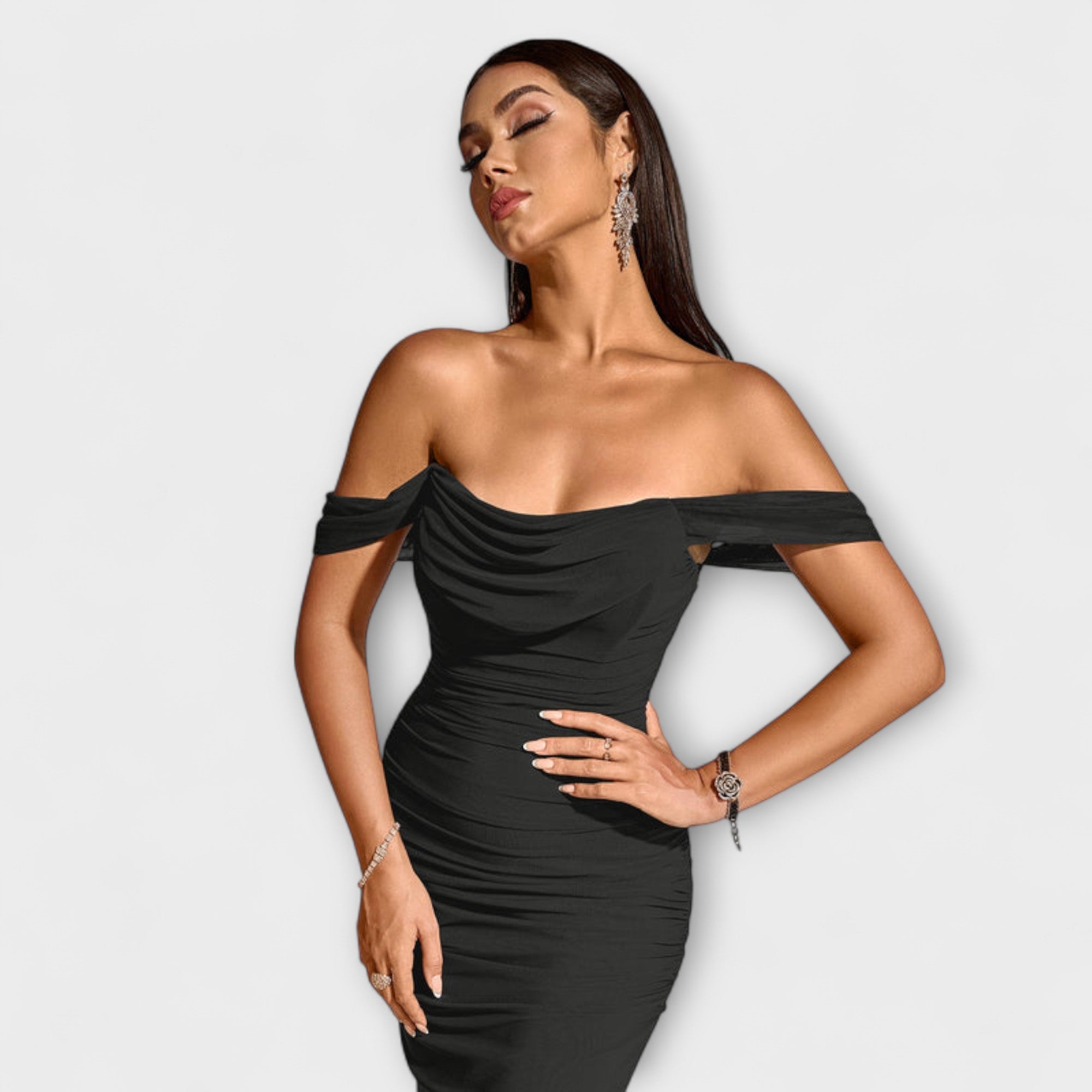 Ione - Off-Shoulder Rüschenshirt-Kleid