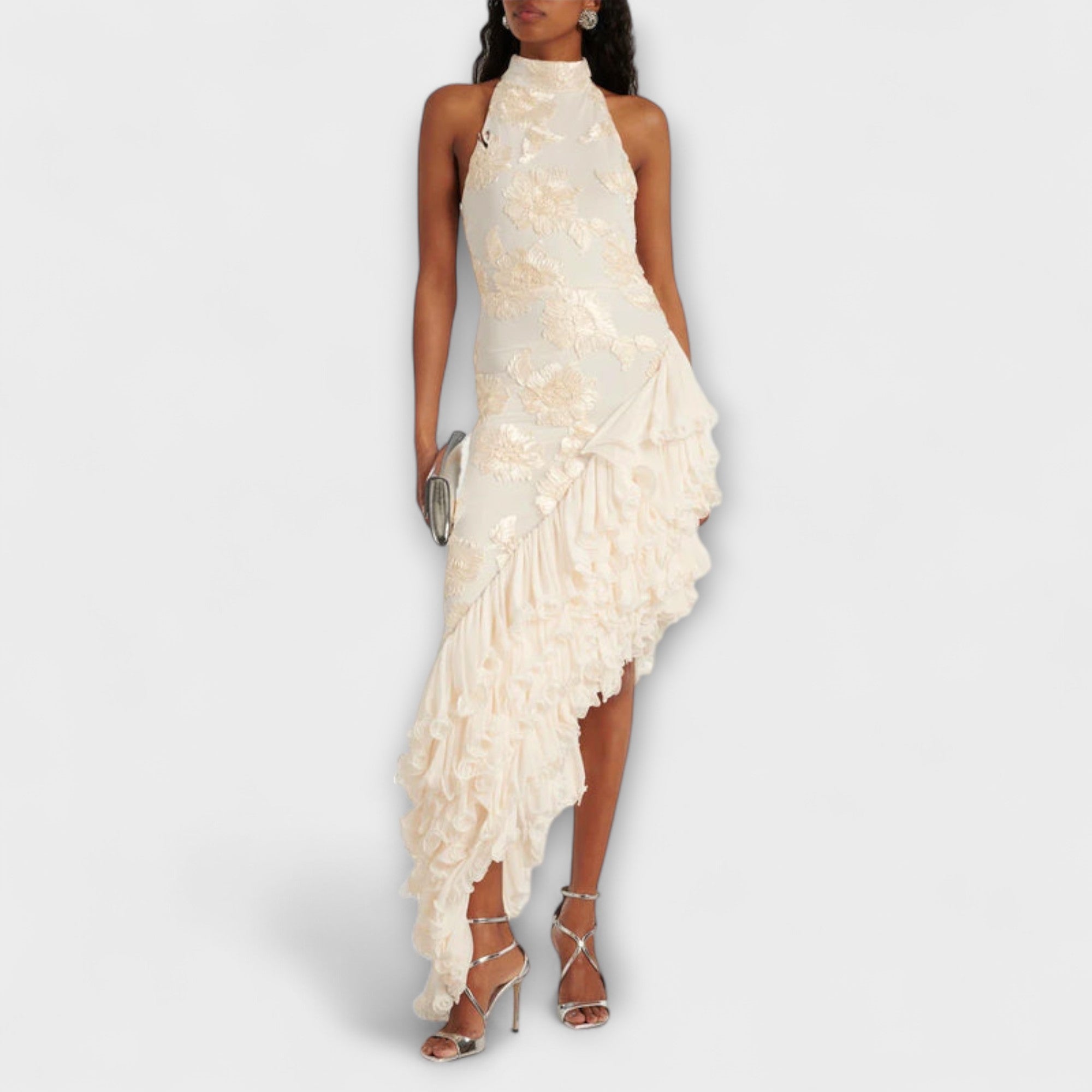 Karen - Maxikleid mit floralen Applikationen