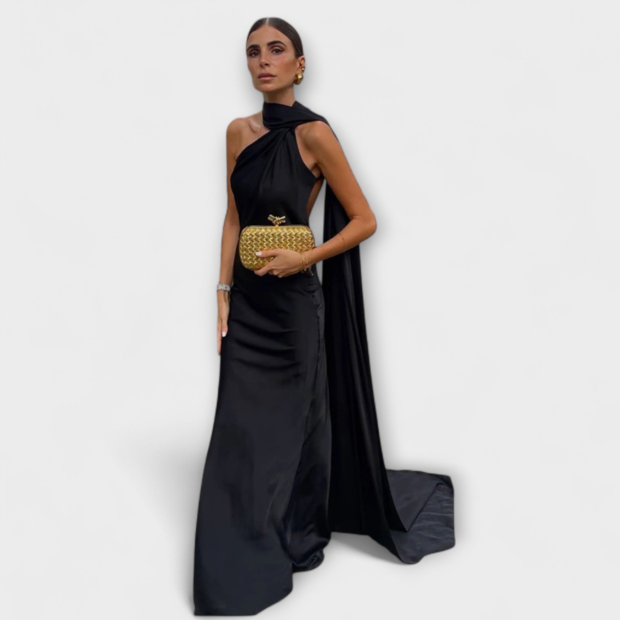 Schickes Off-Shoulder Halter Maxi Kleid