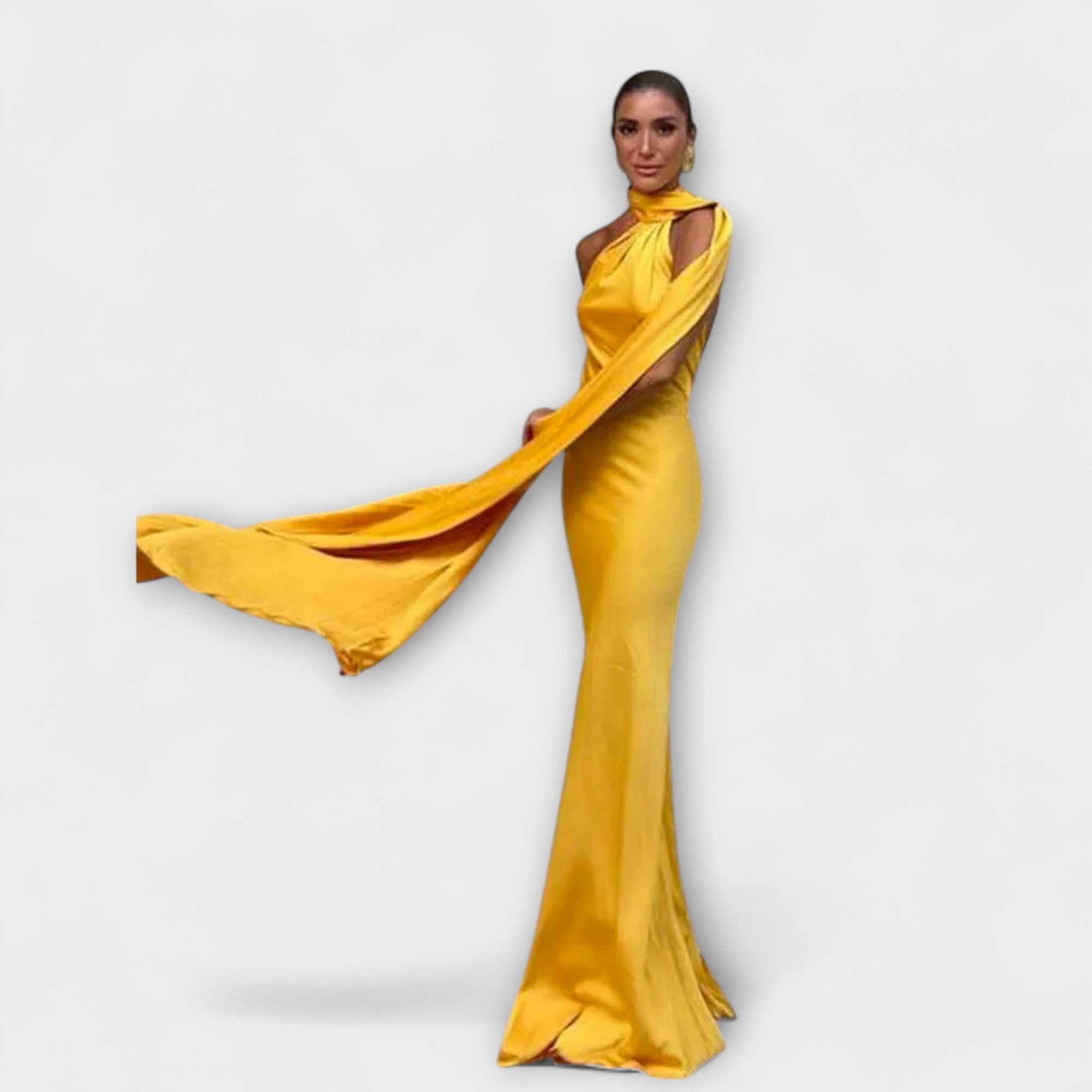 Schickes Off-Shoulder Halter Maxi Kleid