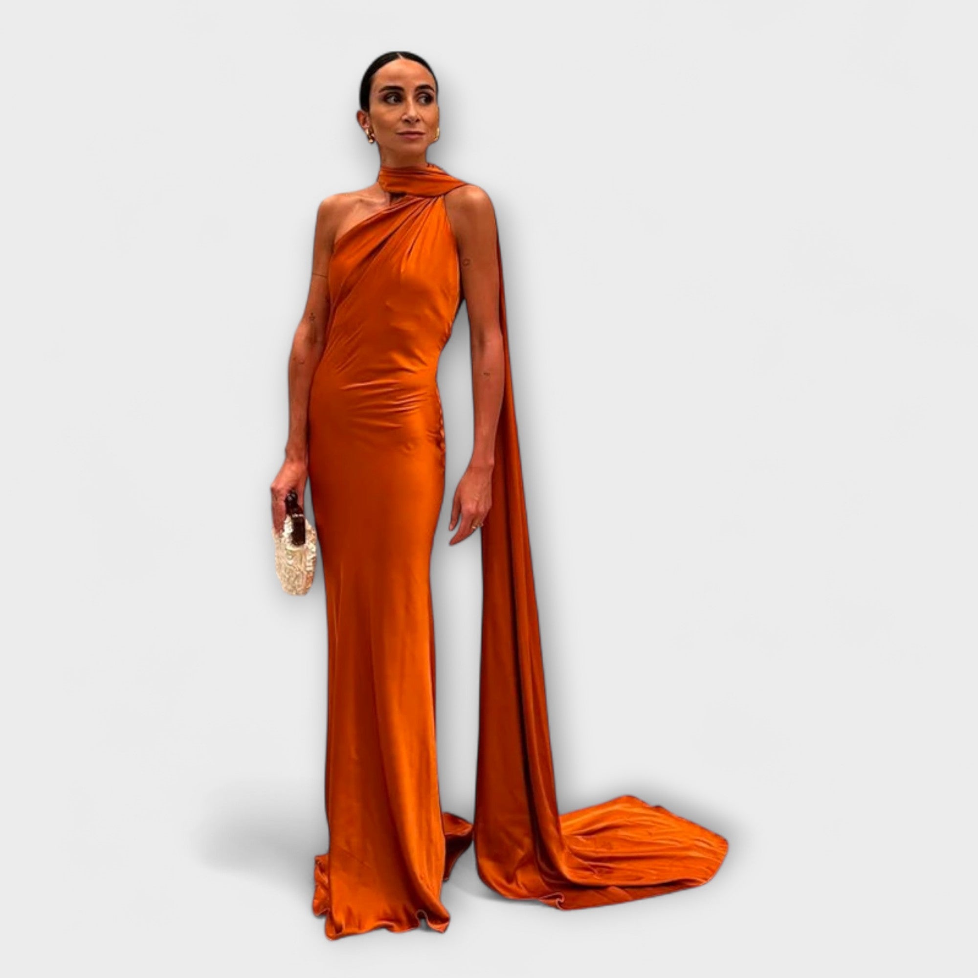 Schickes Off-Shoulder Halter Maxi Kleid