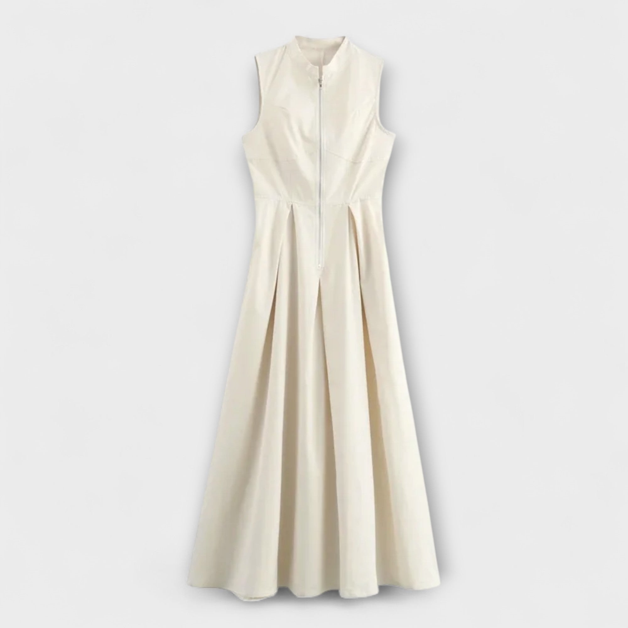 Ärmelloses, plissiertes Bodycon-Midikleid