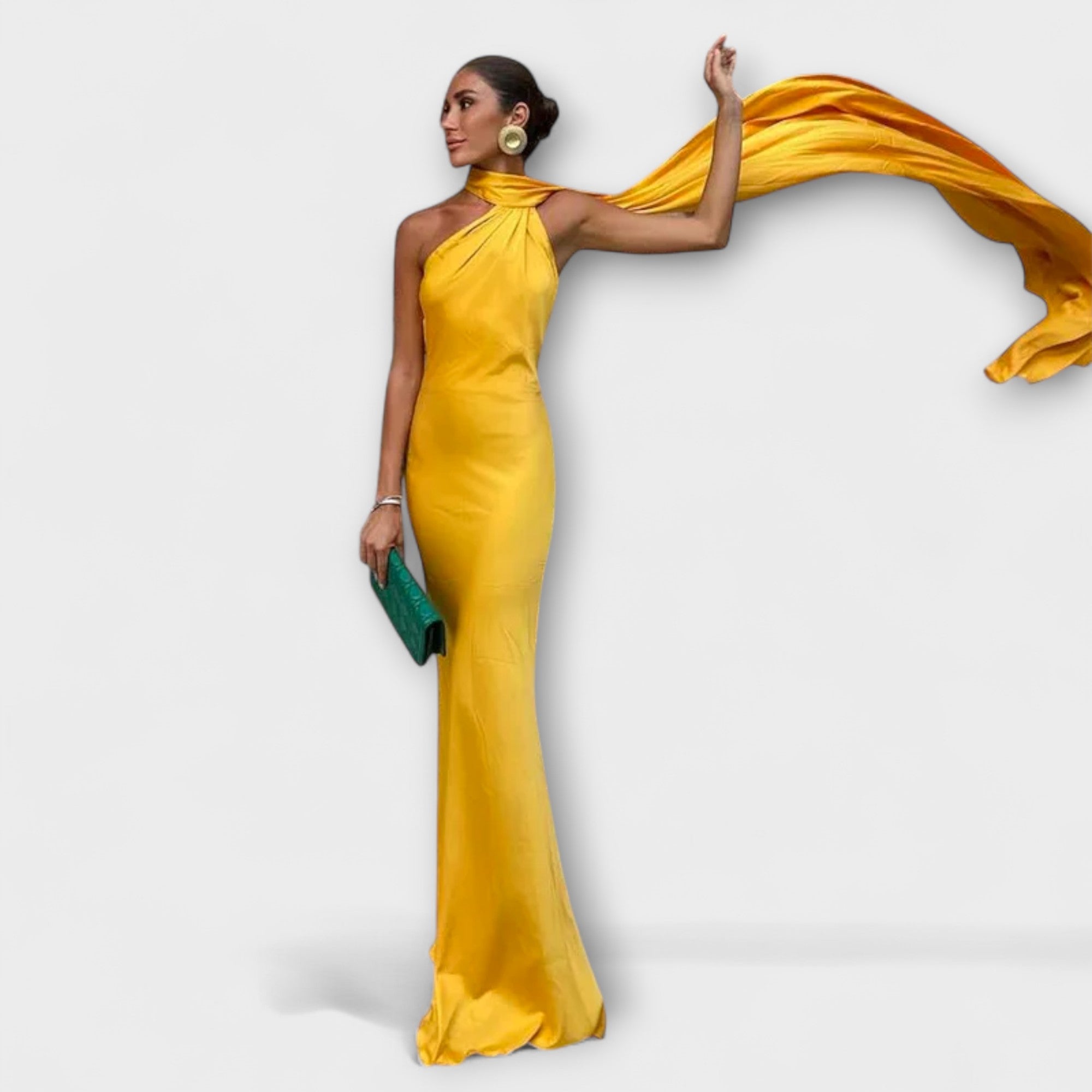 Schickes Off-Shoulder Halter Maxi Kleid