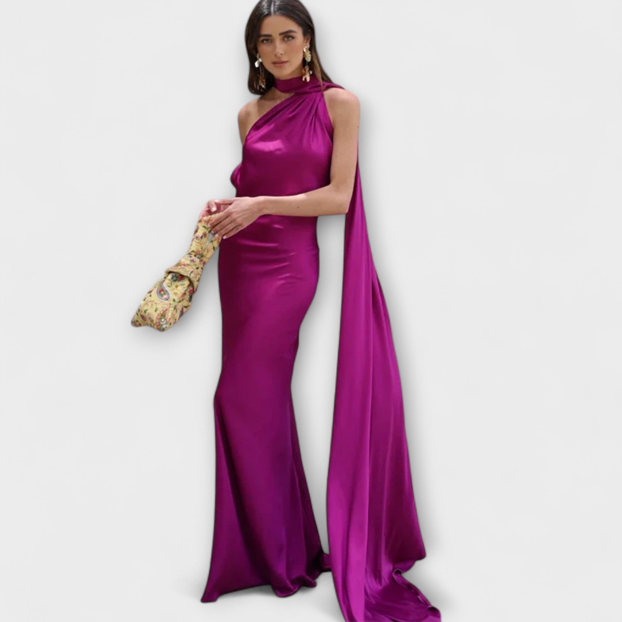 Schickes Off-Shoulder Halter Maxi Kleid