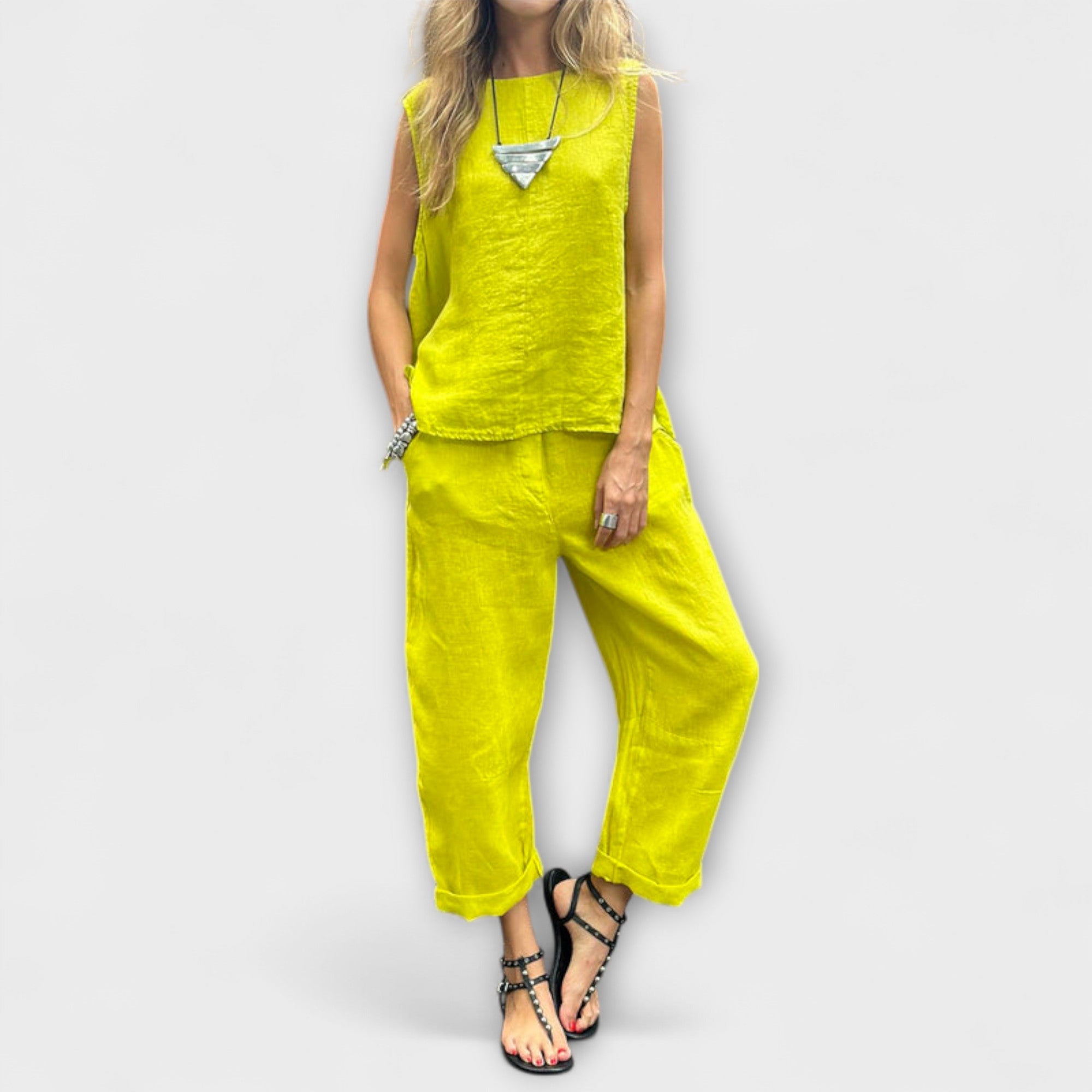 Jennifer - Entspanntes Baumwoll-Leinen-Outfit