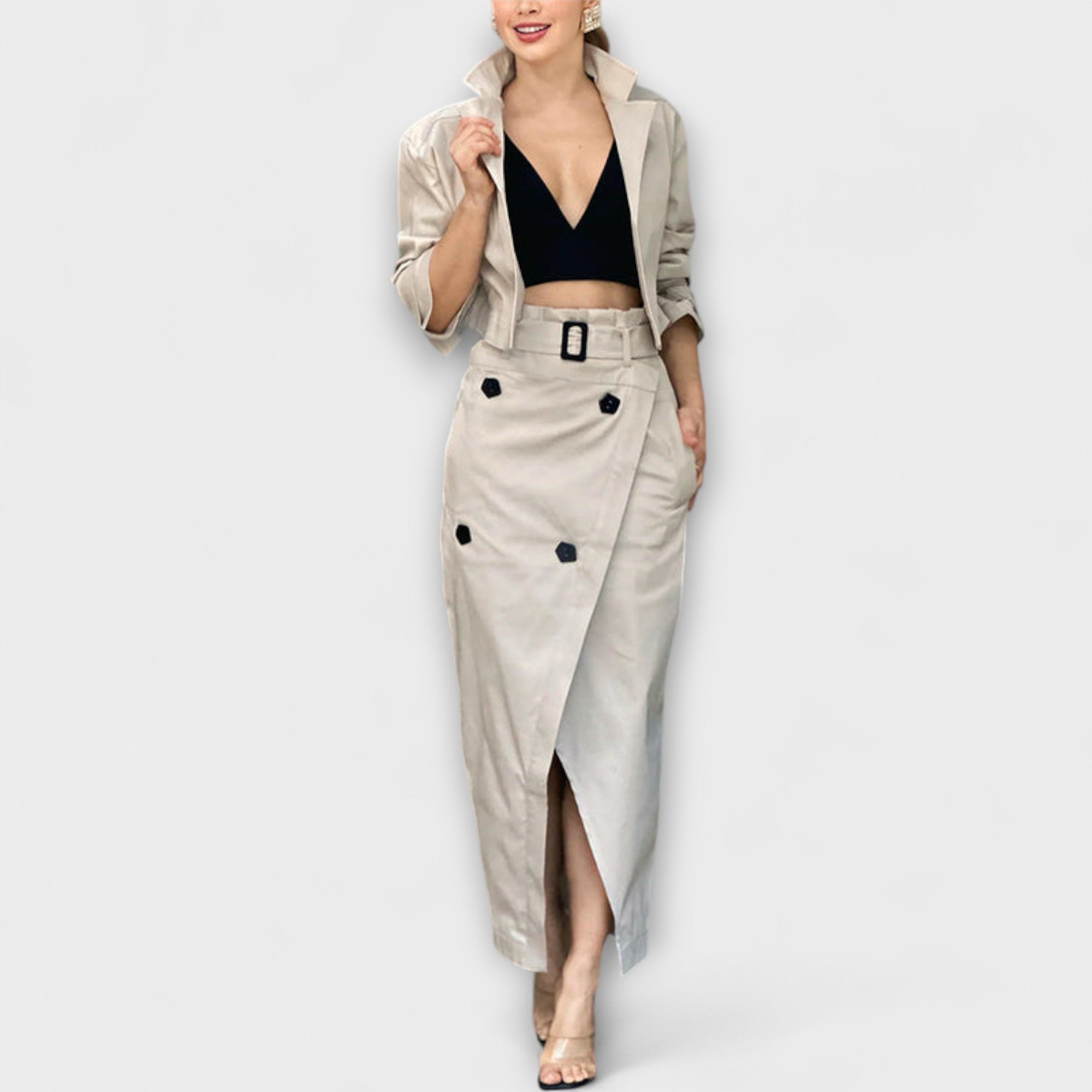 Lyra - Eleganter Midi-Rock mit Taschen