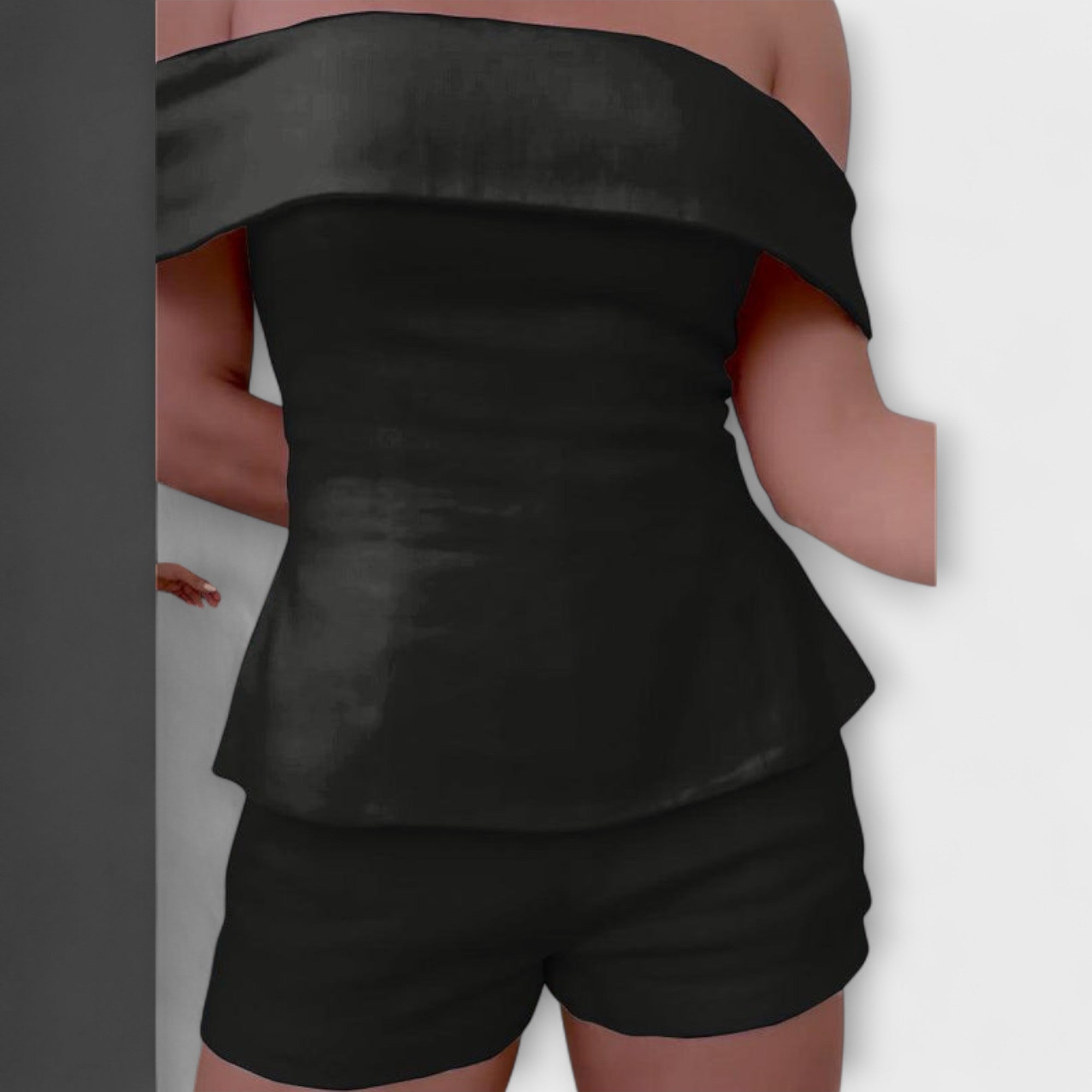 Olivia - Weißes Baumwoll-Leinen-Zweiteiler-Set