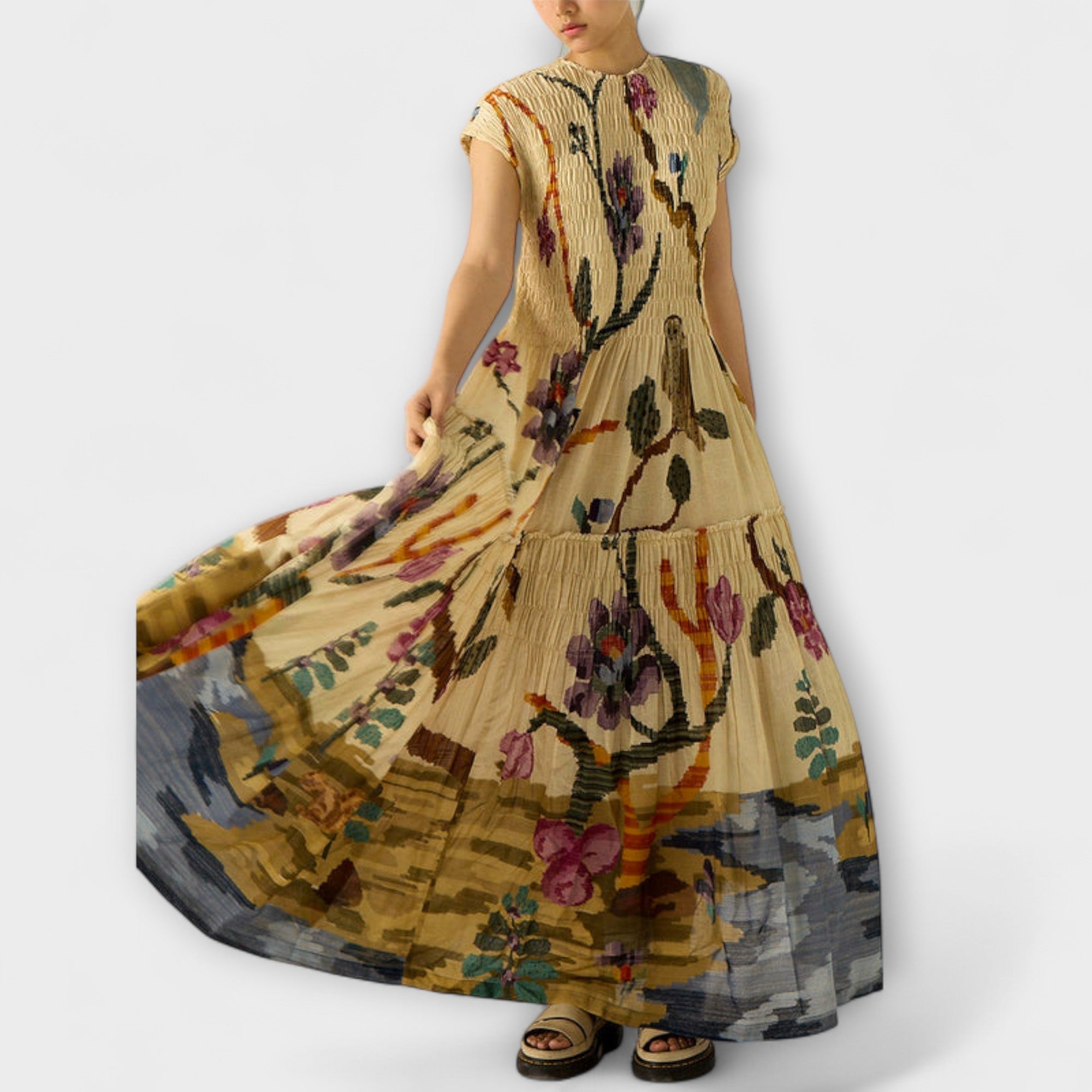 Amara - Faltkleid mit Animal Print