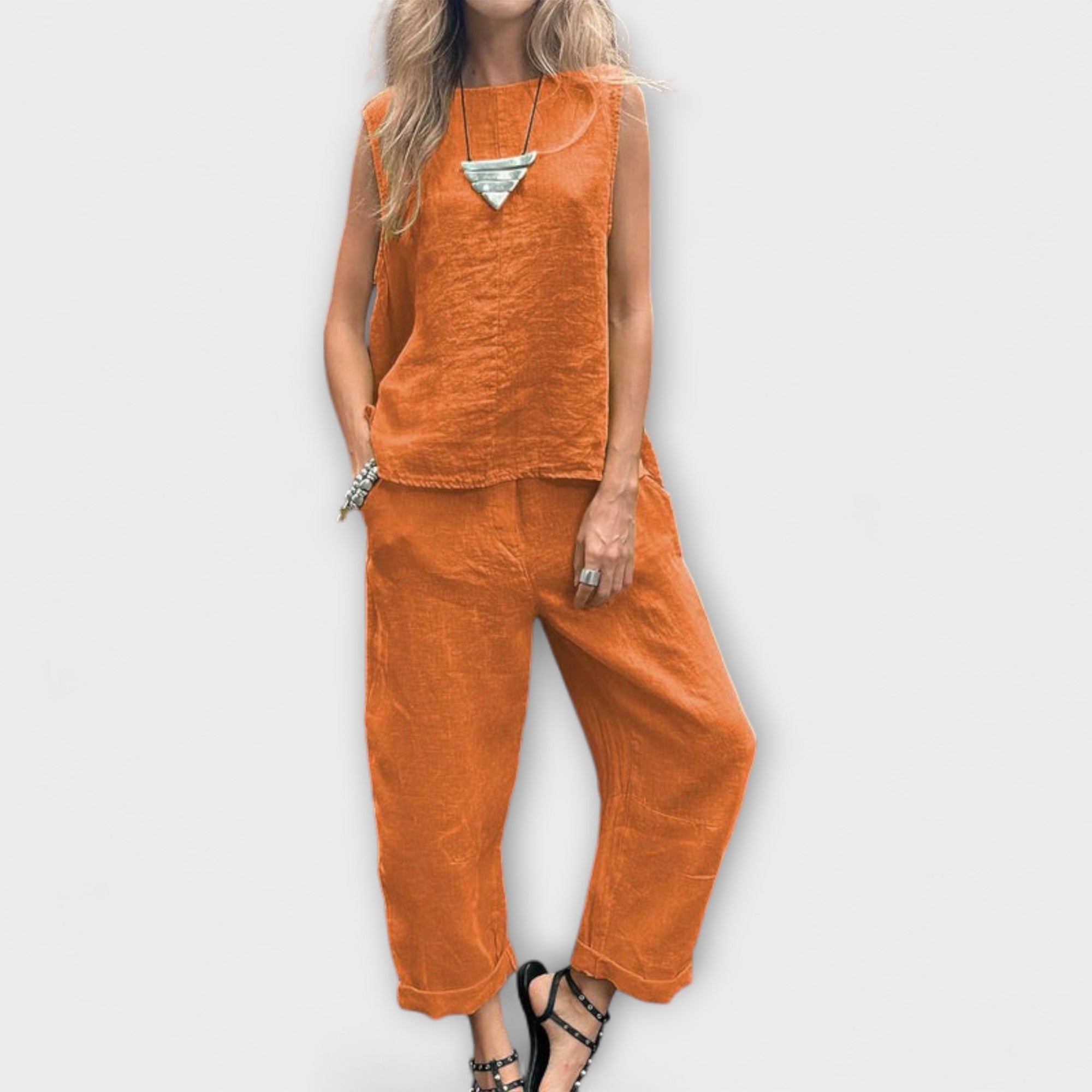 Jennifer - Entspanntes Baumwoll-Leinen-Outfit