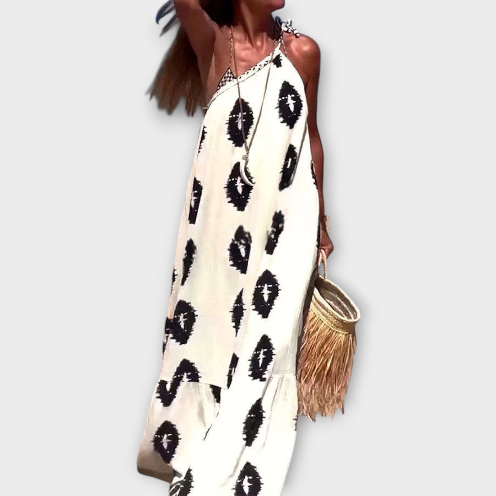 Isla - Sonnenstrahlen Vibes Ein-Schulter Maxi Kleid