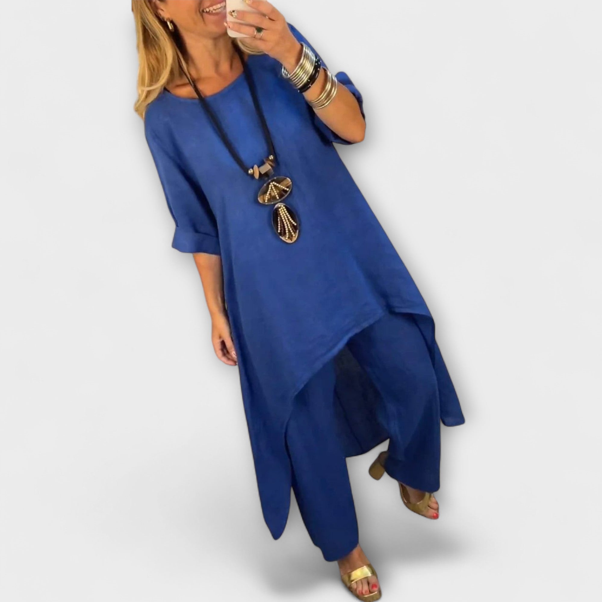 Tabea - Leinenanzug mit Rundhalsausschnitt