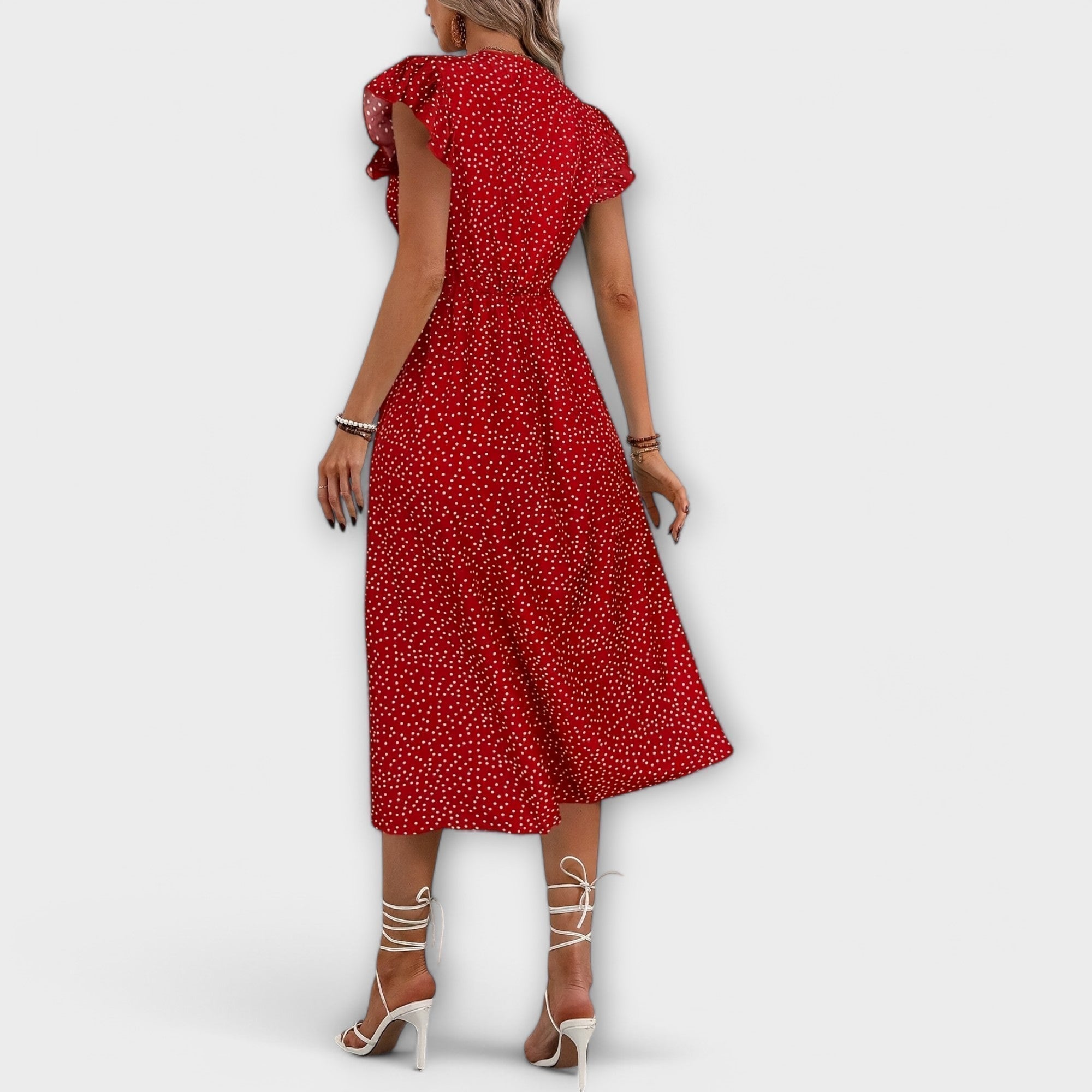 Schickes Polka Dot Midi-Kleid