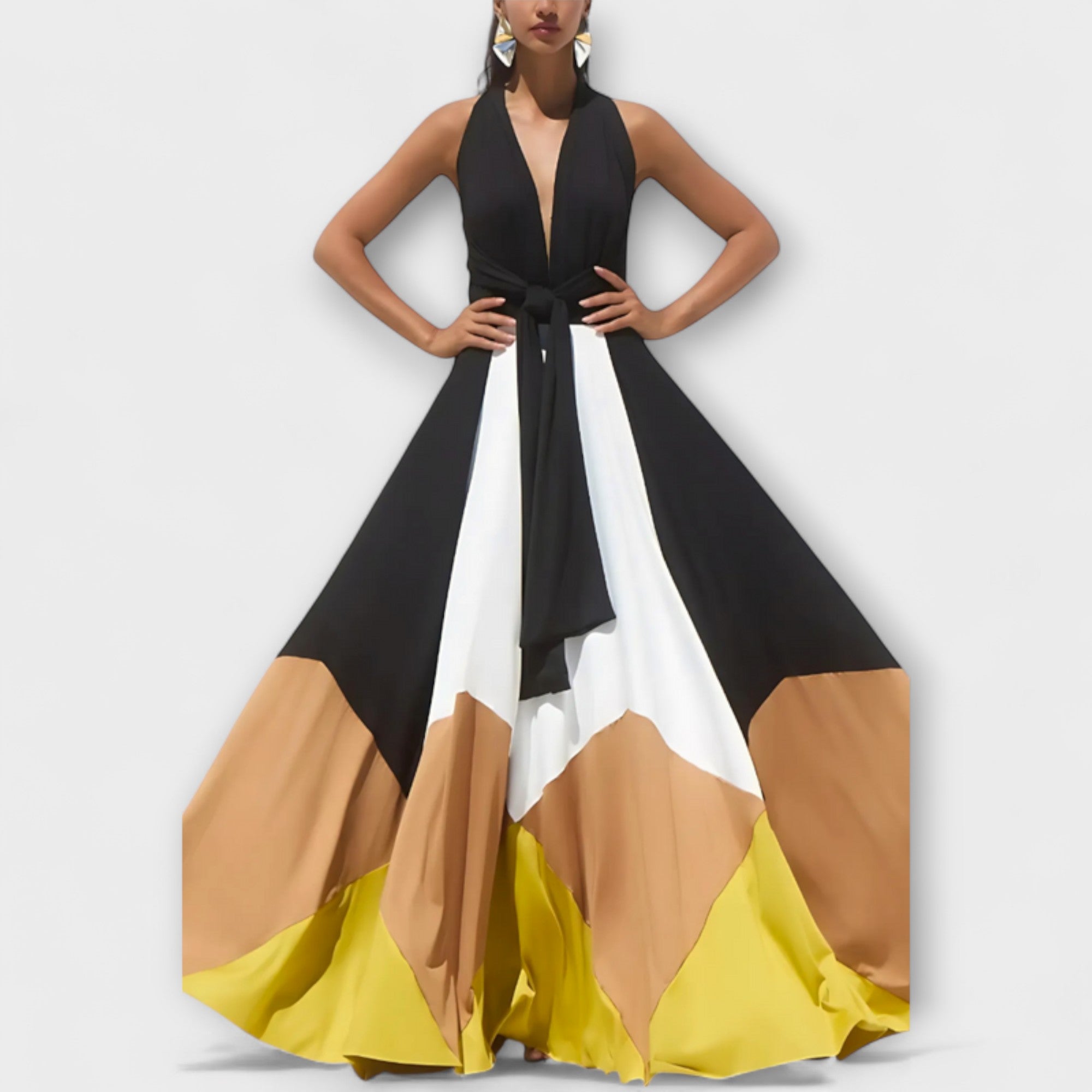 Nava - Langärmliges Kleid mit Offenem Rücken