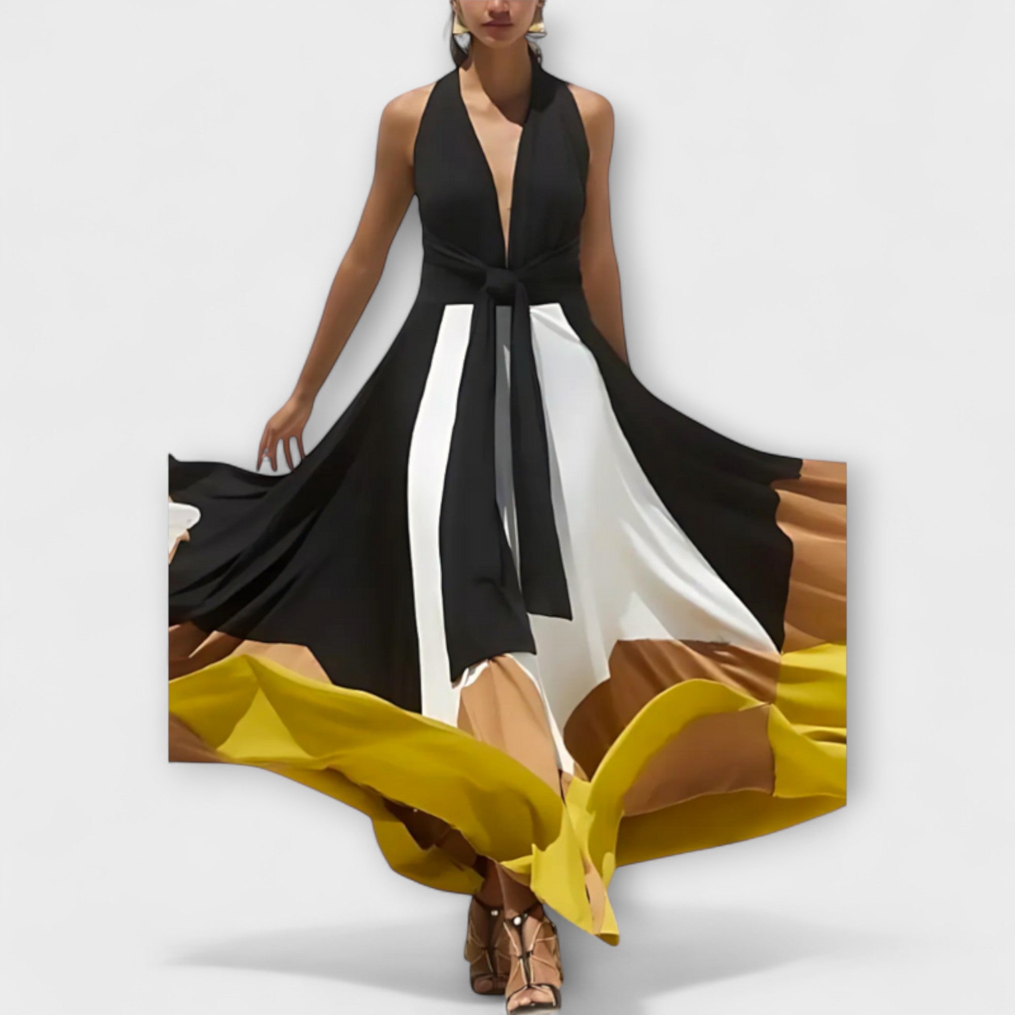 Nava - Langärmliges Kleid mit Offenem Rücken