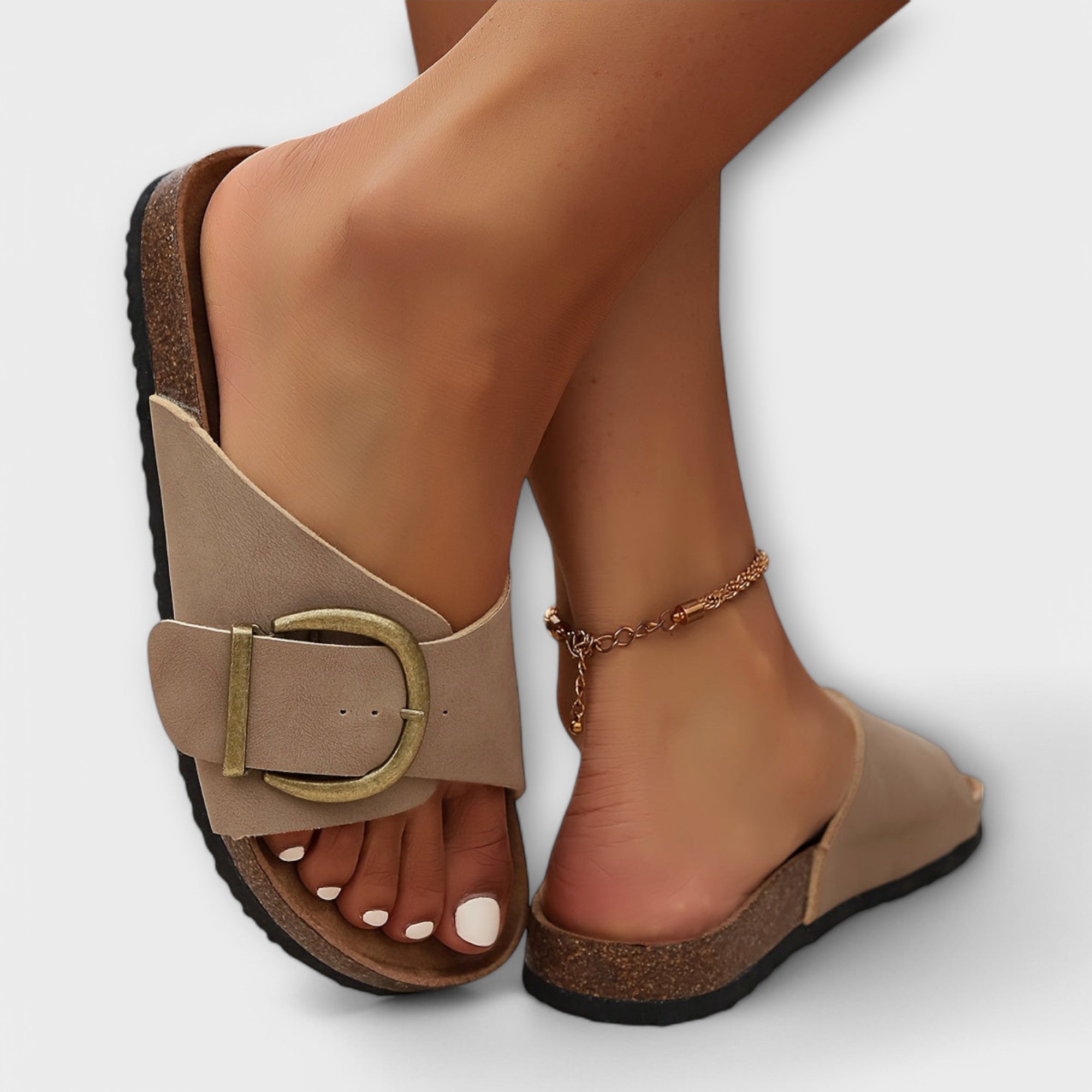 Margie - Damen Korksandalen mit Schnallen-Design