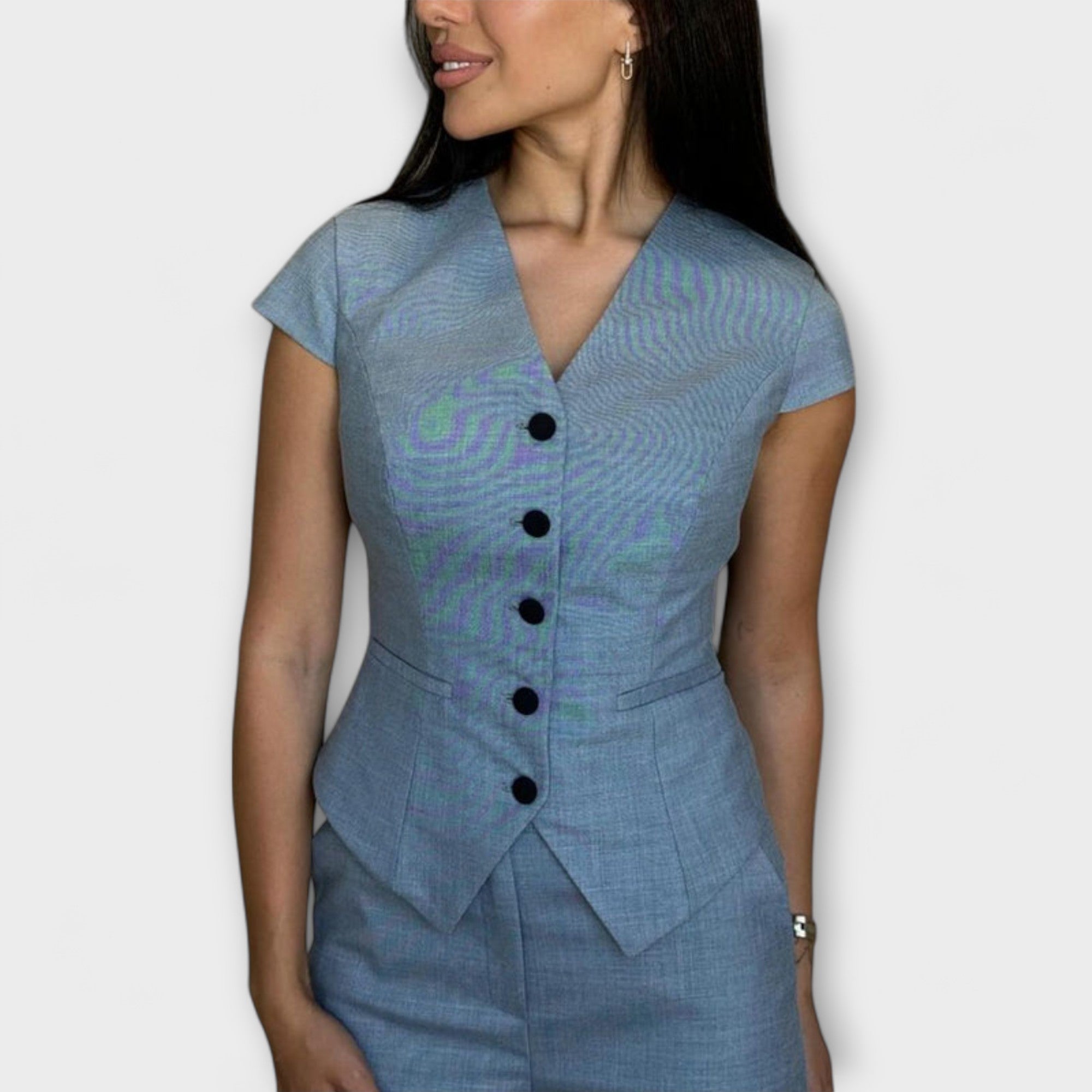 Ivy - Stilvolles V-Ausschnitt Top und Hosen Set