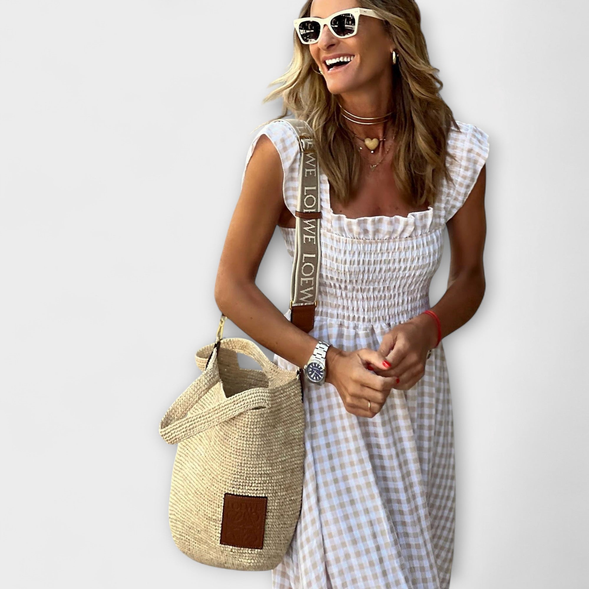 Maxikleid mit Rüschensaum