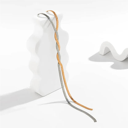 Elegante Lange Halskette mit Verstellbarem Schlangendesign